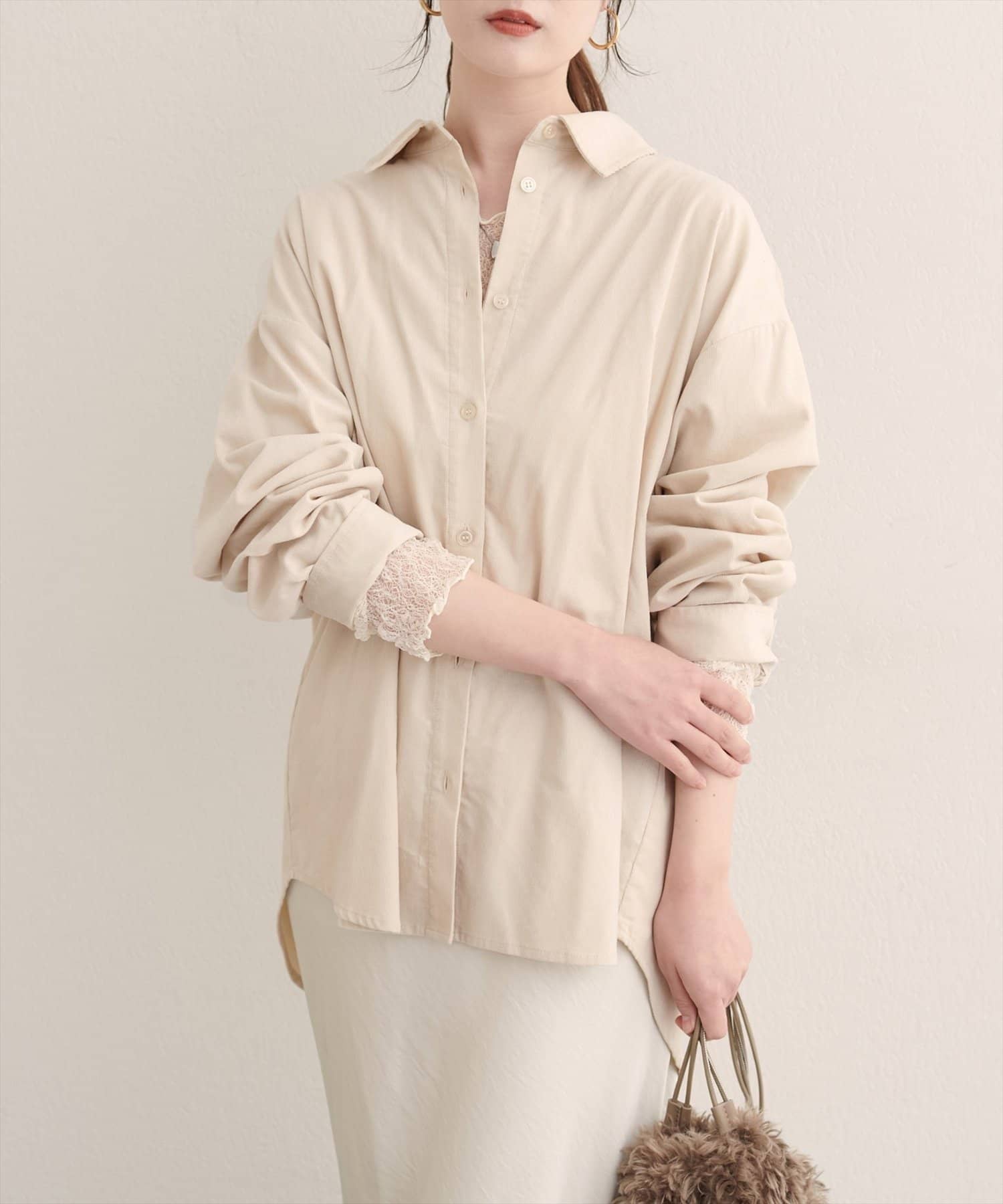 Every very】コーデュロイオーバーシャツ | NICE CLAUP / OLIVE des 