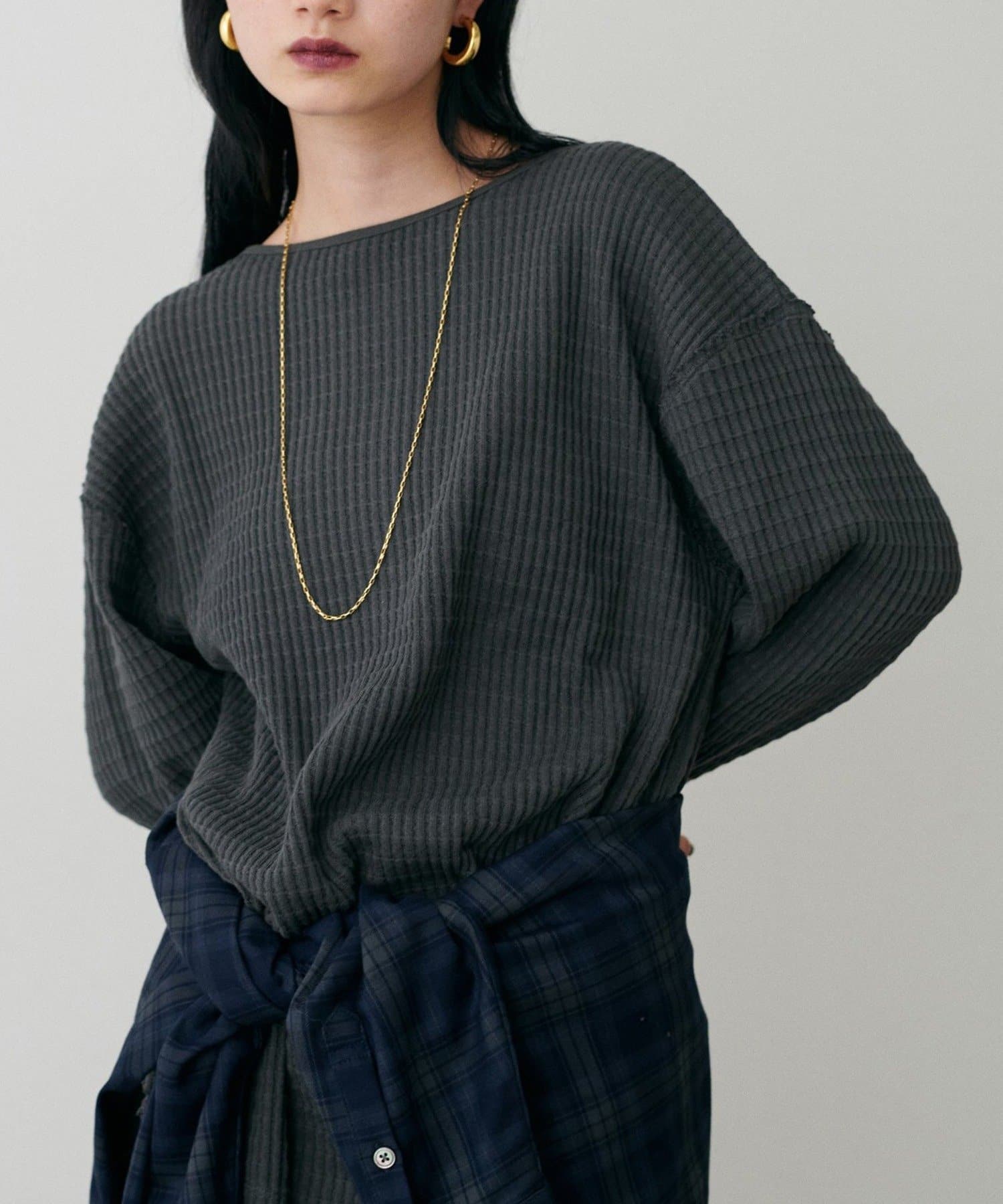 NICE CLAUP / OLIVE des OLIVE OUTLET(ナイスクラップ  / オリーブ デ オリーブ アウトレット) 【LARUTA】長袖ワッフルカットソーTee