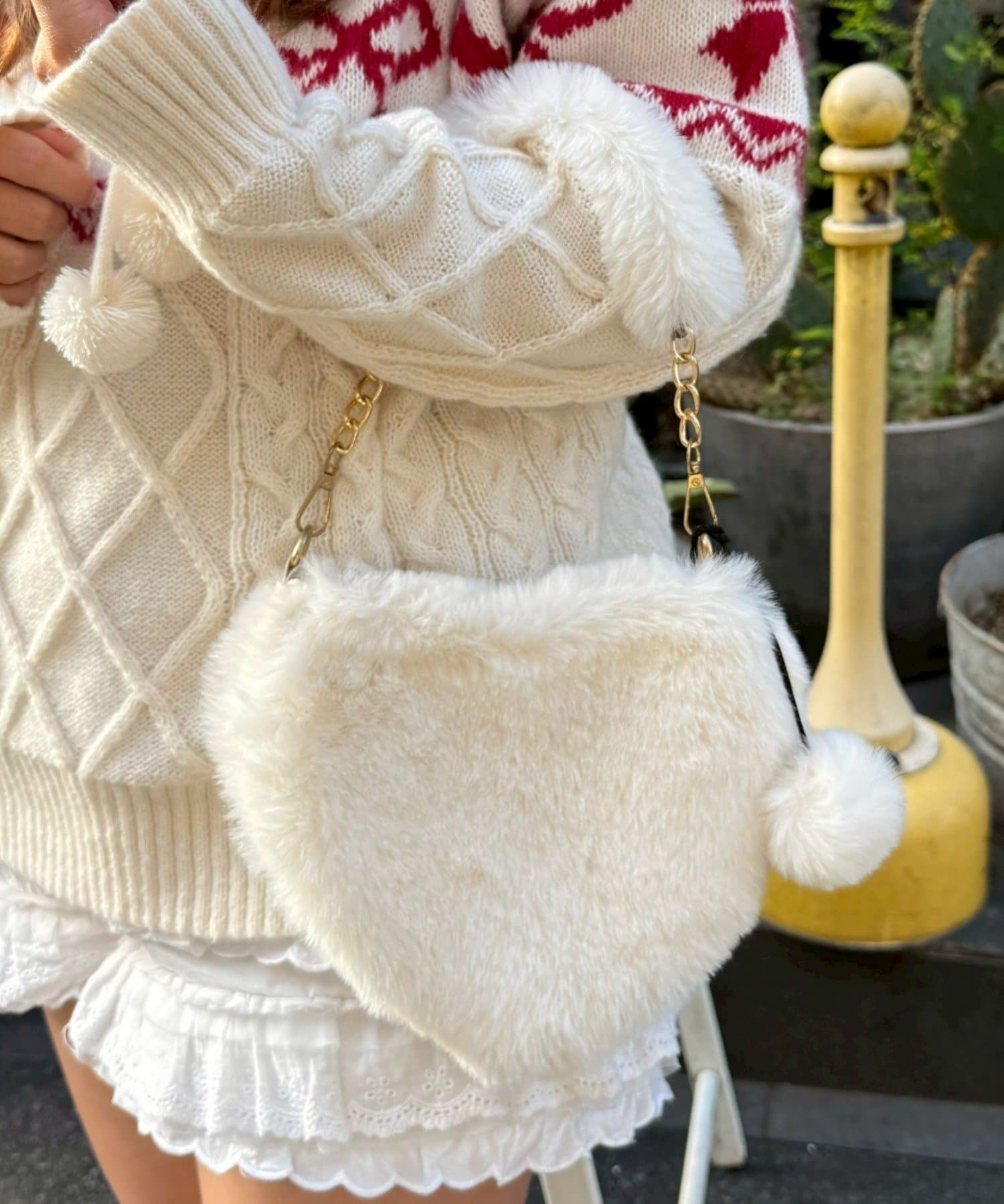 Remind me and forever(リマインドミーアンドフォーエバー) 【HolidayCollection】ハートファーバッグ