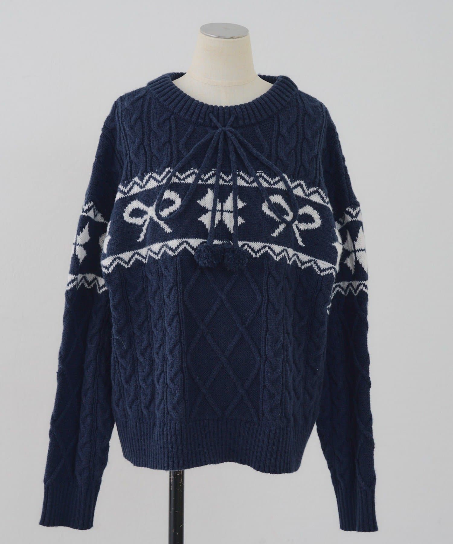 Remind me and forever(リマインドミーアンドフォーエバー) 【HolidayCollection】カウチン風ニットプルオーバー