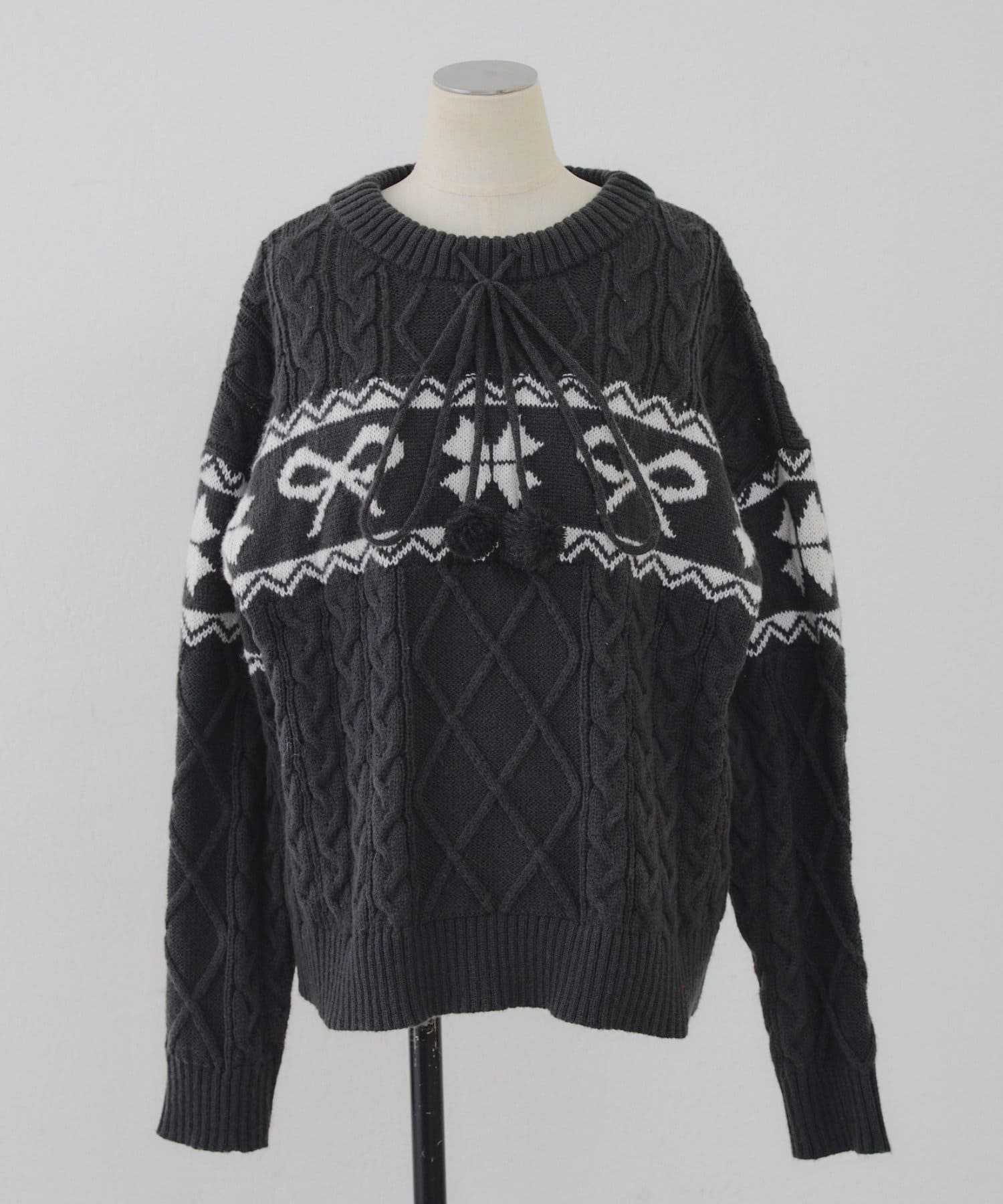 Remind me and forever(リマインドミーアンドフォーエバー) 【HolidayCollection】カウチン風ニットプルオーバー