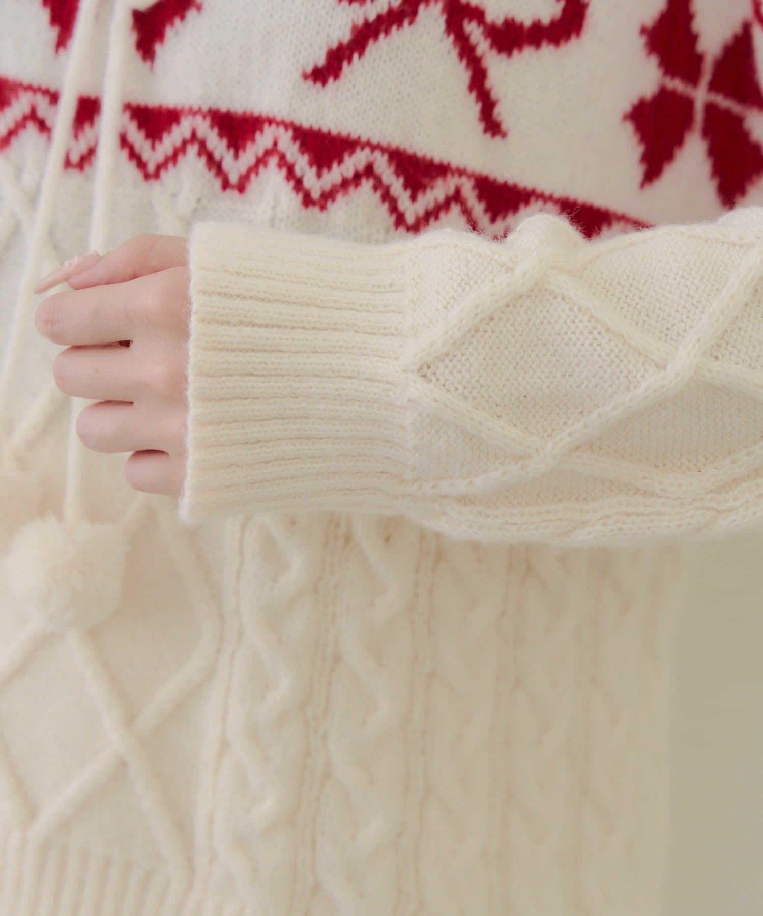 Remind me and forever(リマインドミーアンドフォーエバー) 【HolidayCollection】カウチン風ニットプルオーバー