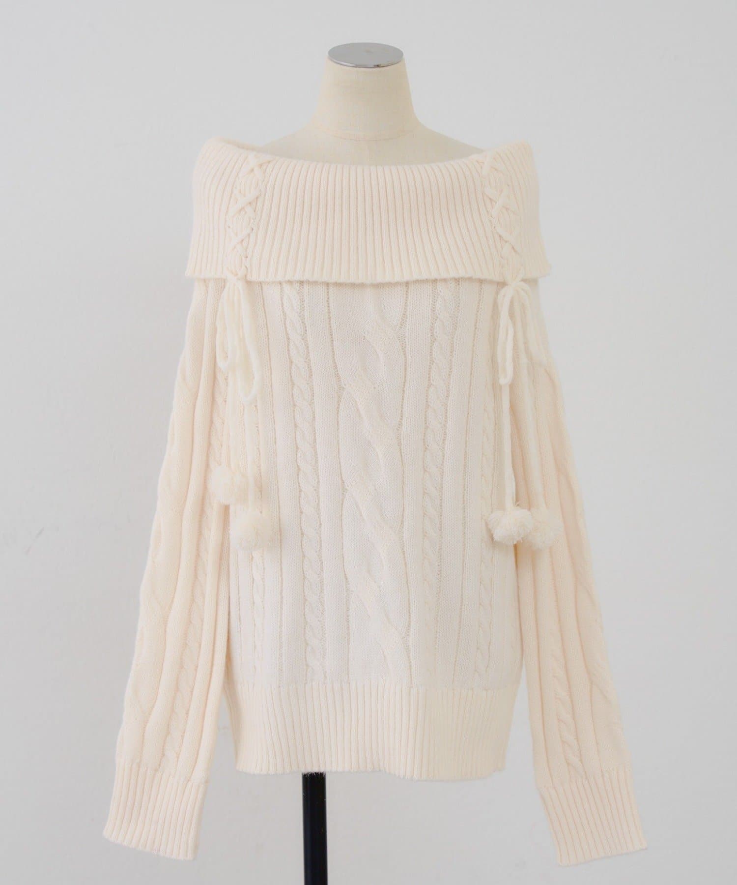 Remind me and forever(リマインドミーアンドフォーエバー) 【HolidayCollection】オフショルケーブルニット