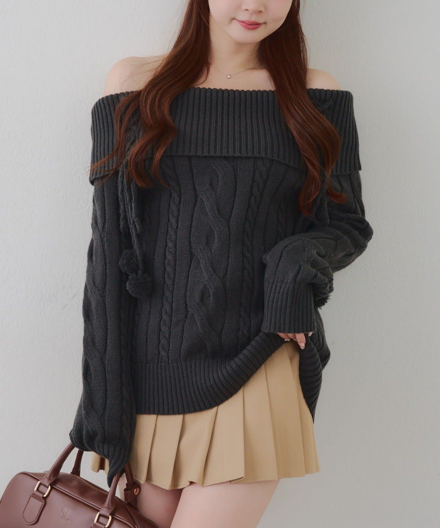 Remind me and forever(リマインドミーアンドフォーエバー) 【HolidayCollection】オフショルケーブルニット