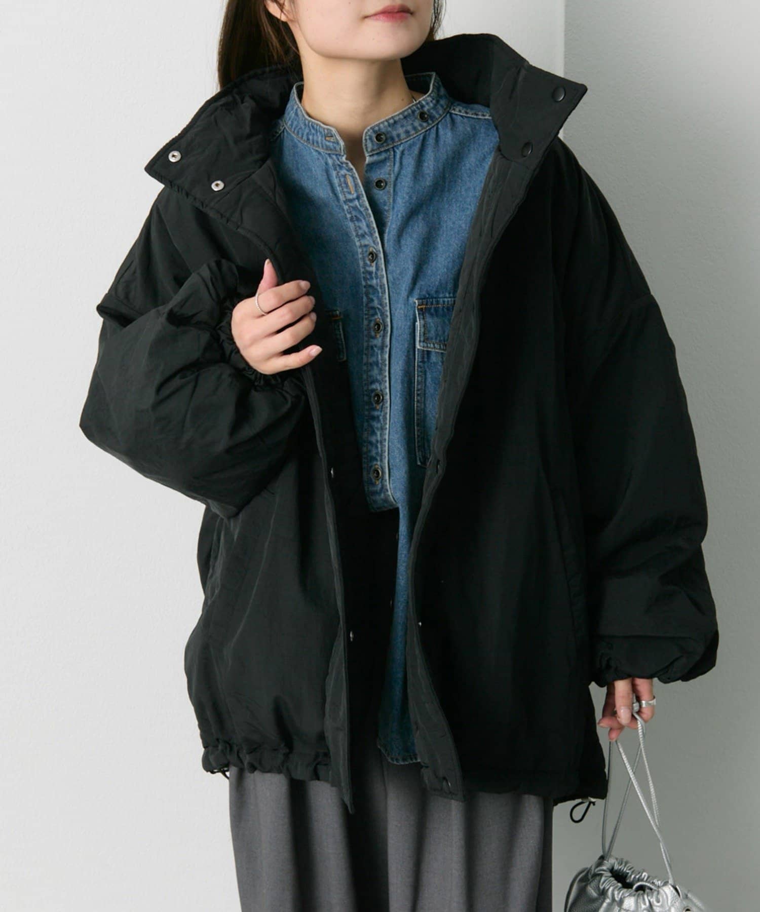 PUAL CE CIN(ピュアルセシン) 【WEB限定】リバーシブルスタンドカラーパファージャケット