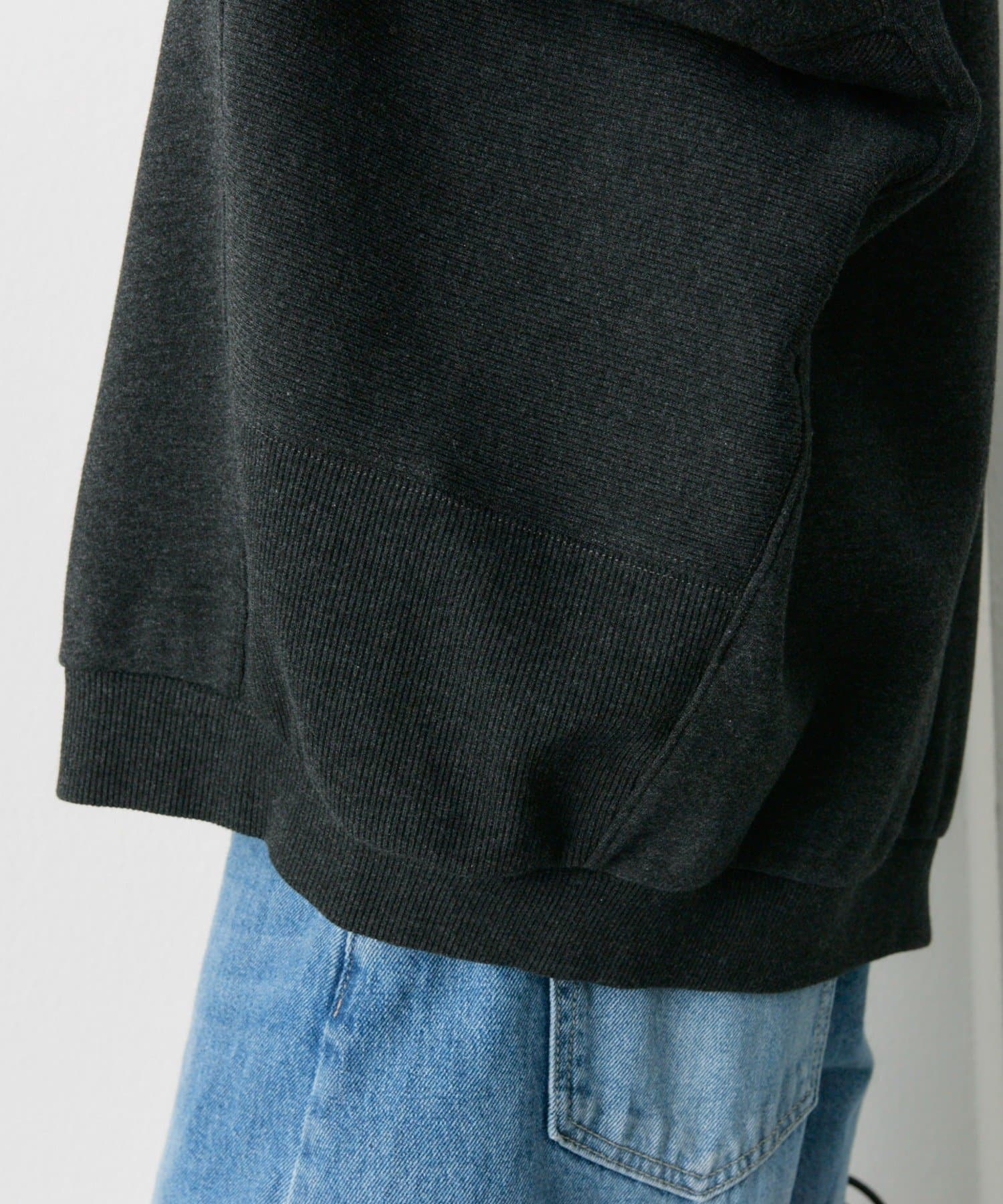 PUAL CE CIN(ピュアルセシン) スムースボンディングサイドリブジップパーカー