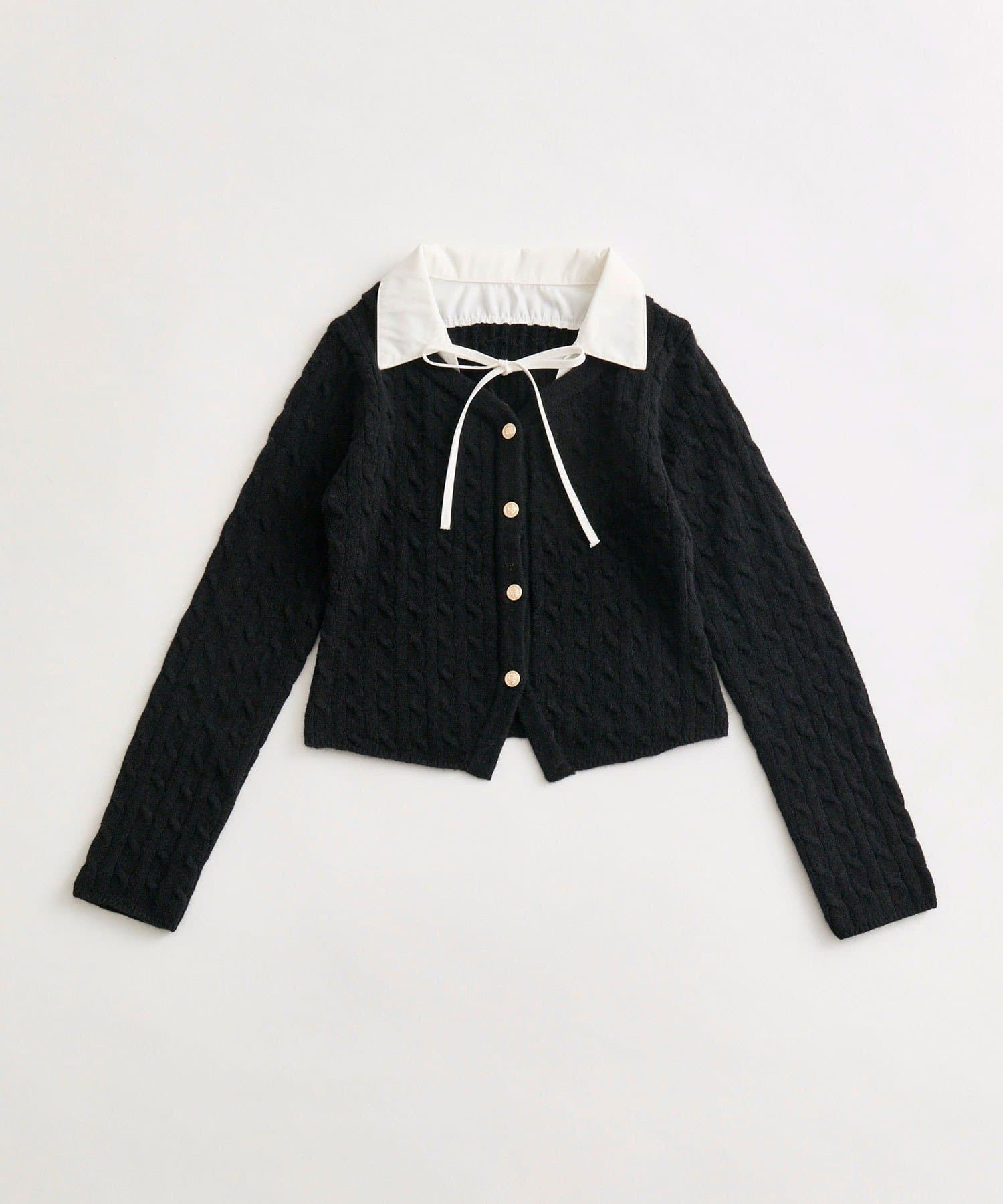 OLIVE des OLIVE(オリーブ デ オリーブ) 金ボタンレイヤードニット