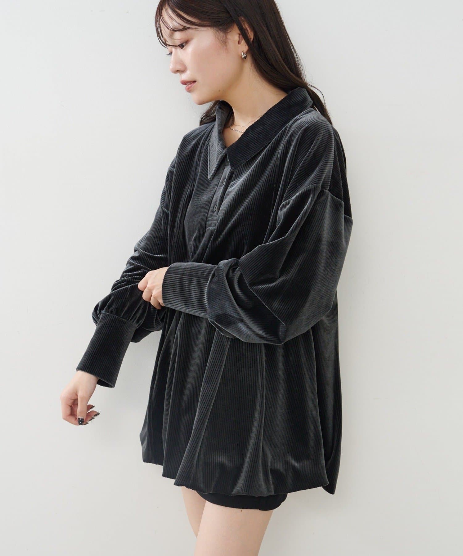 Kastane(カスタネ) 針抜きベロアバルーンミニワンピース