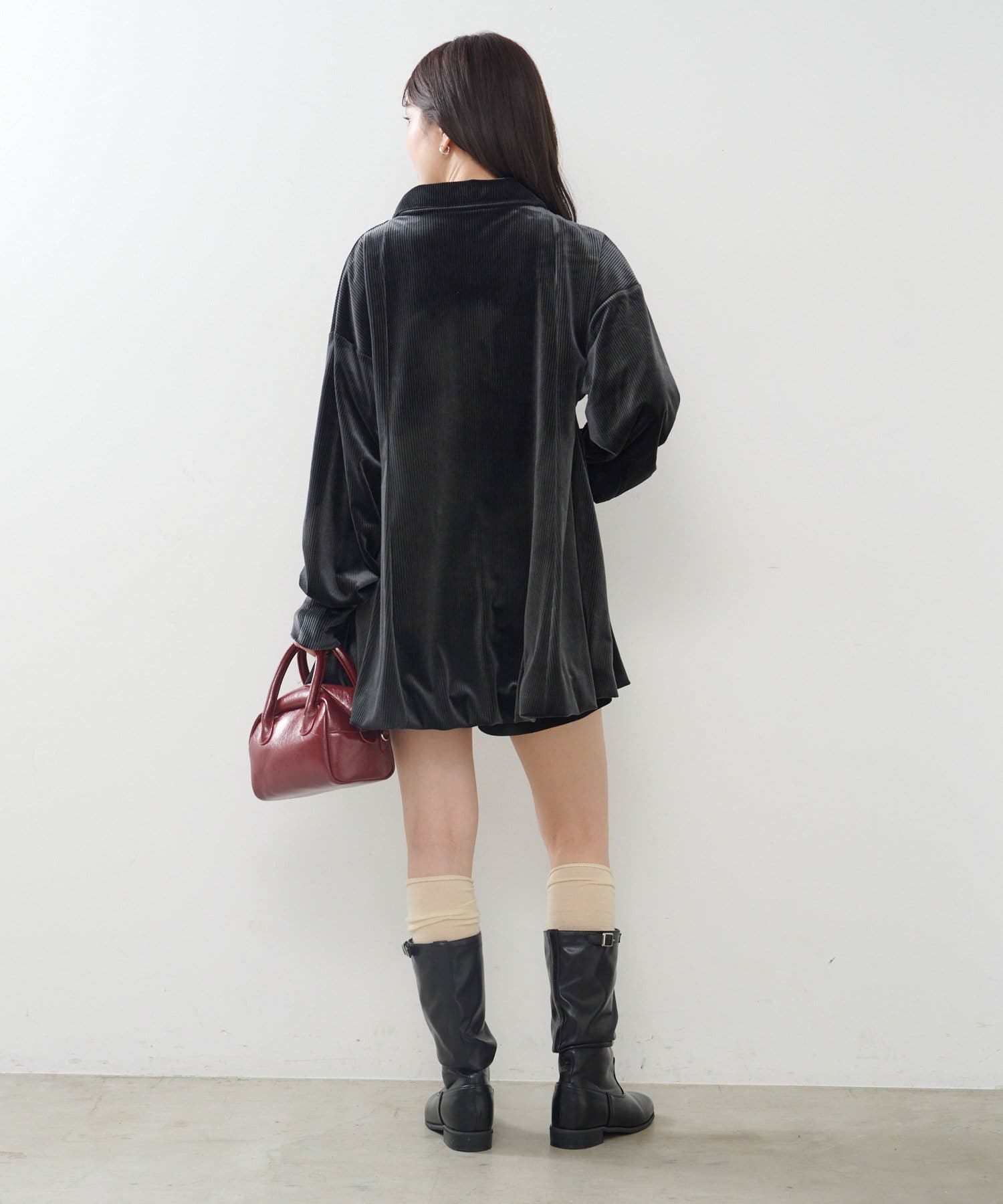 Kastane(カスタネ) 針抜きベロアバルーンミニワンピース