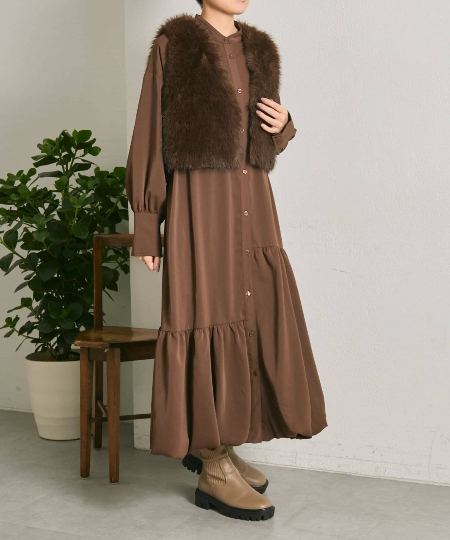 ear PAPILLONNER(イア パピヨネ) 裾バルーンワンピース【SUM1 STYLE】