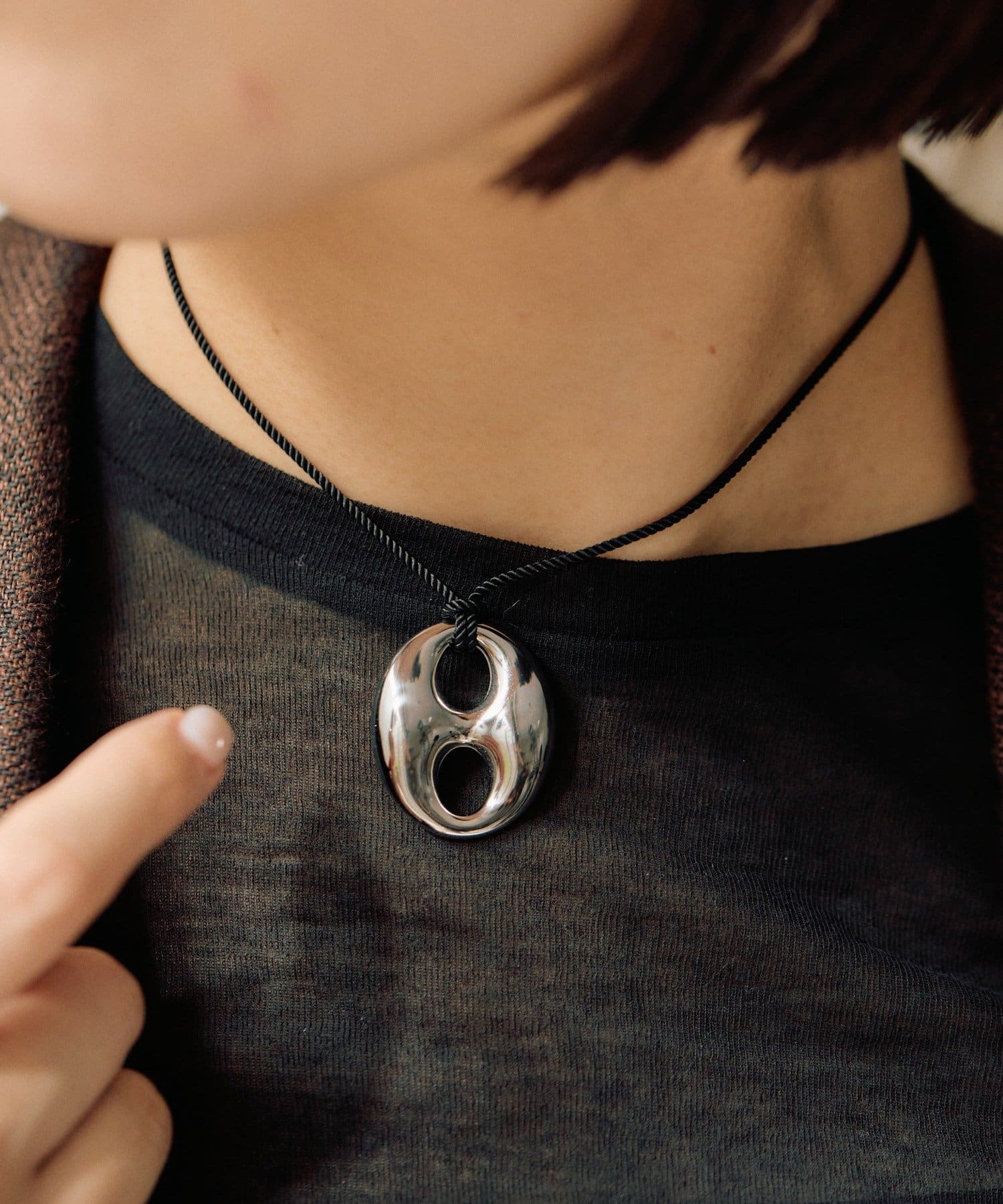 ear PAPILLONNER(イア パピヨネ) 《金属アレルギー対応/ステンレス》ぷっくりトップネックレス