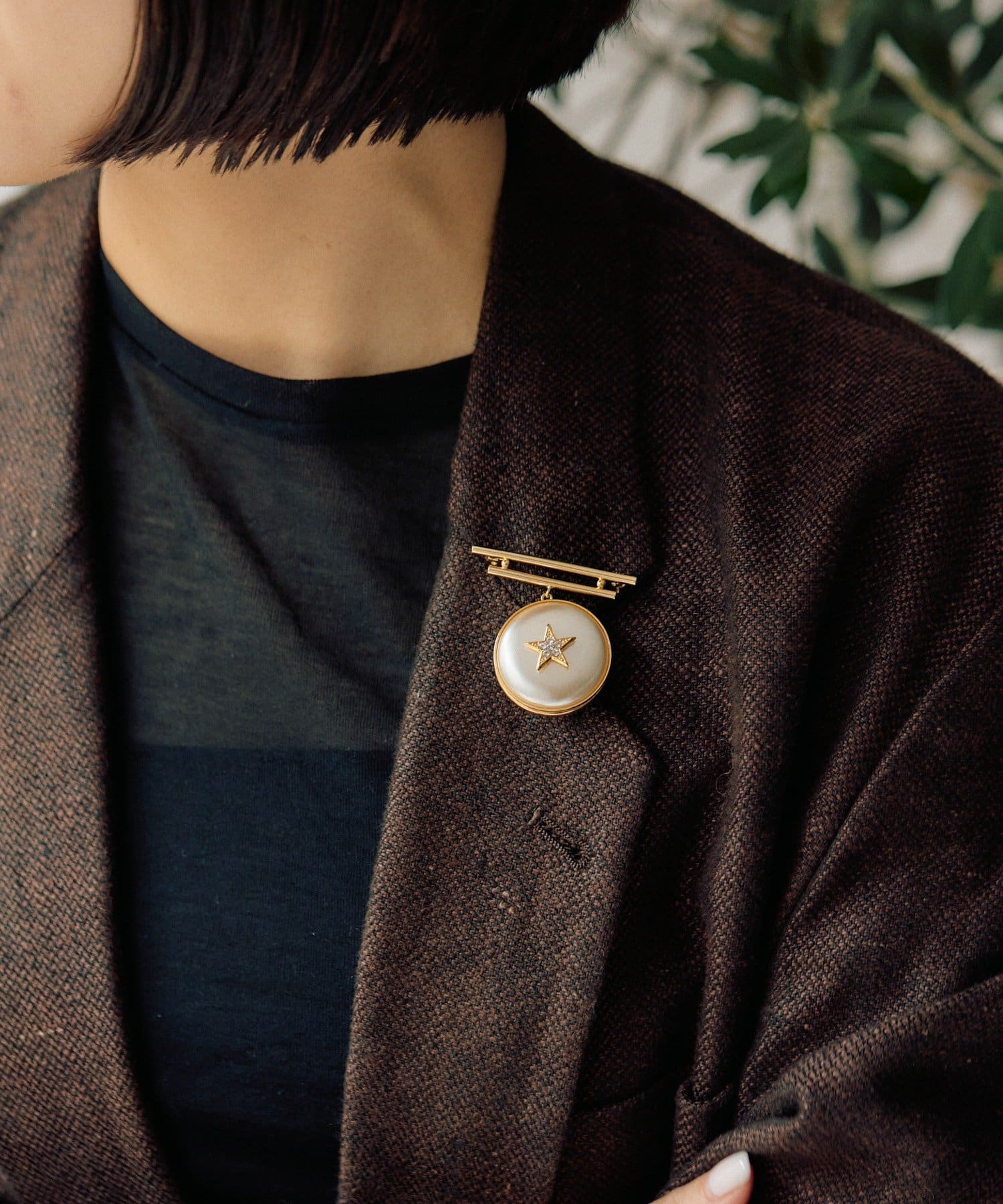 ear PAPILLONNER(イア パピヨネ) スター平パールブローチ