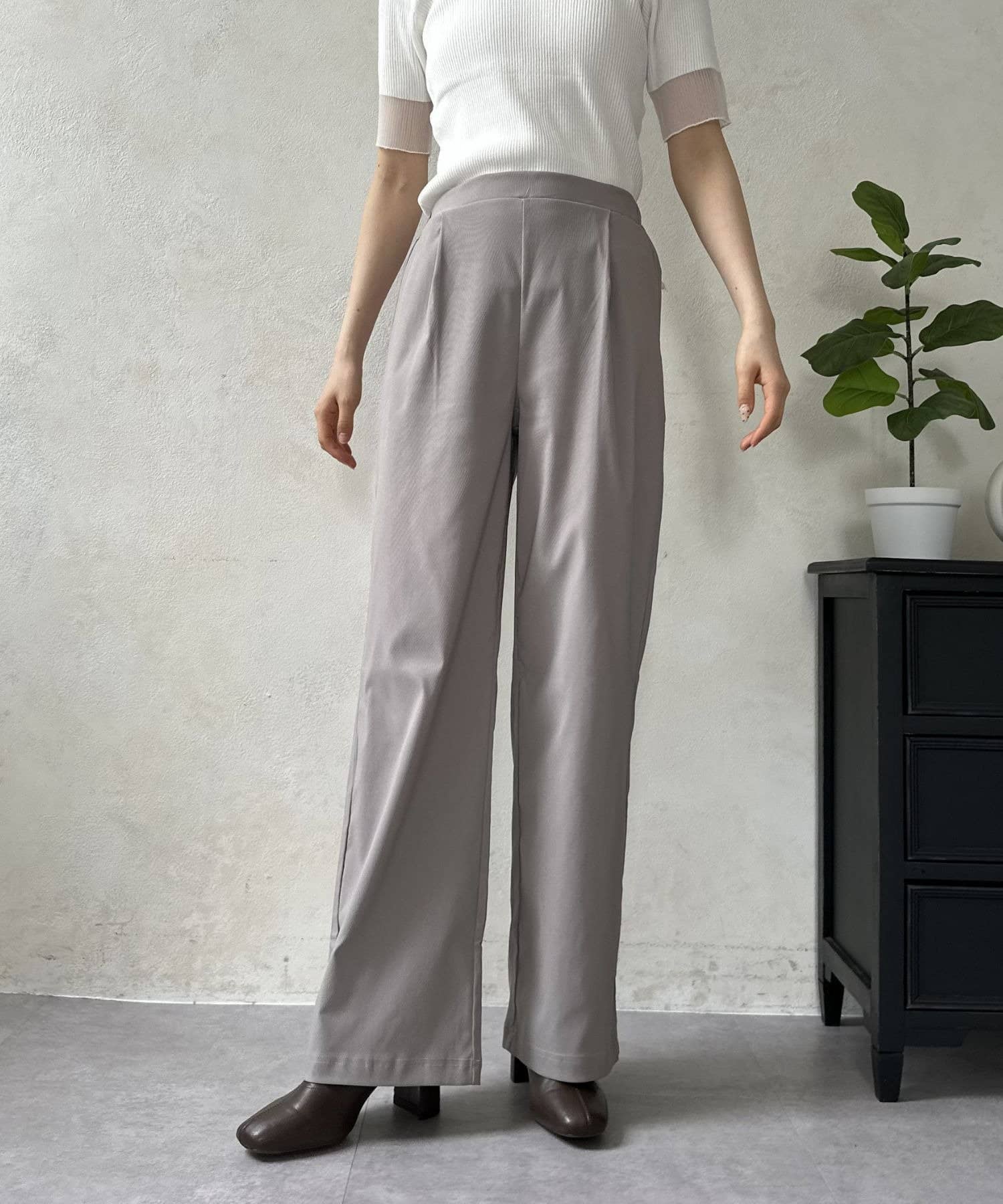 LOCUST(ローカスト) 【楽チン美脚】 ワイドパンツ