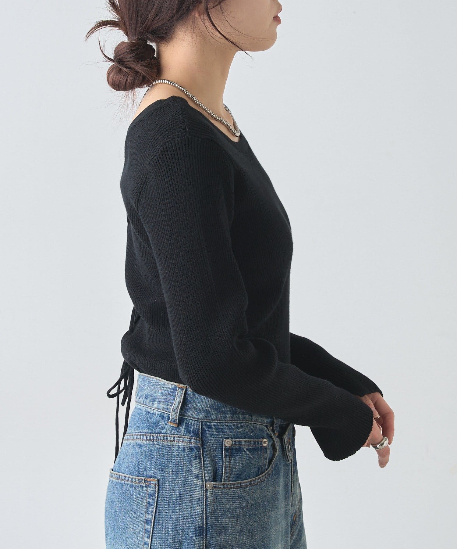 SHENERY(シーナリー) 【前後２WAY仕様】レースアップニット