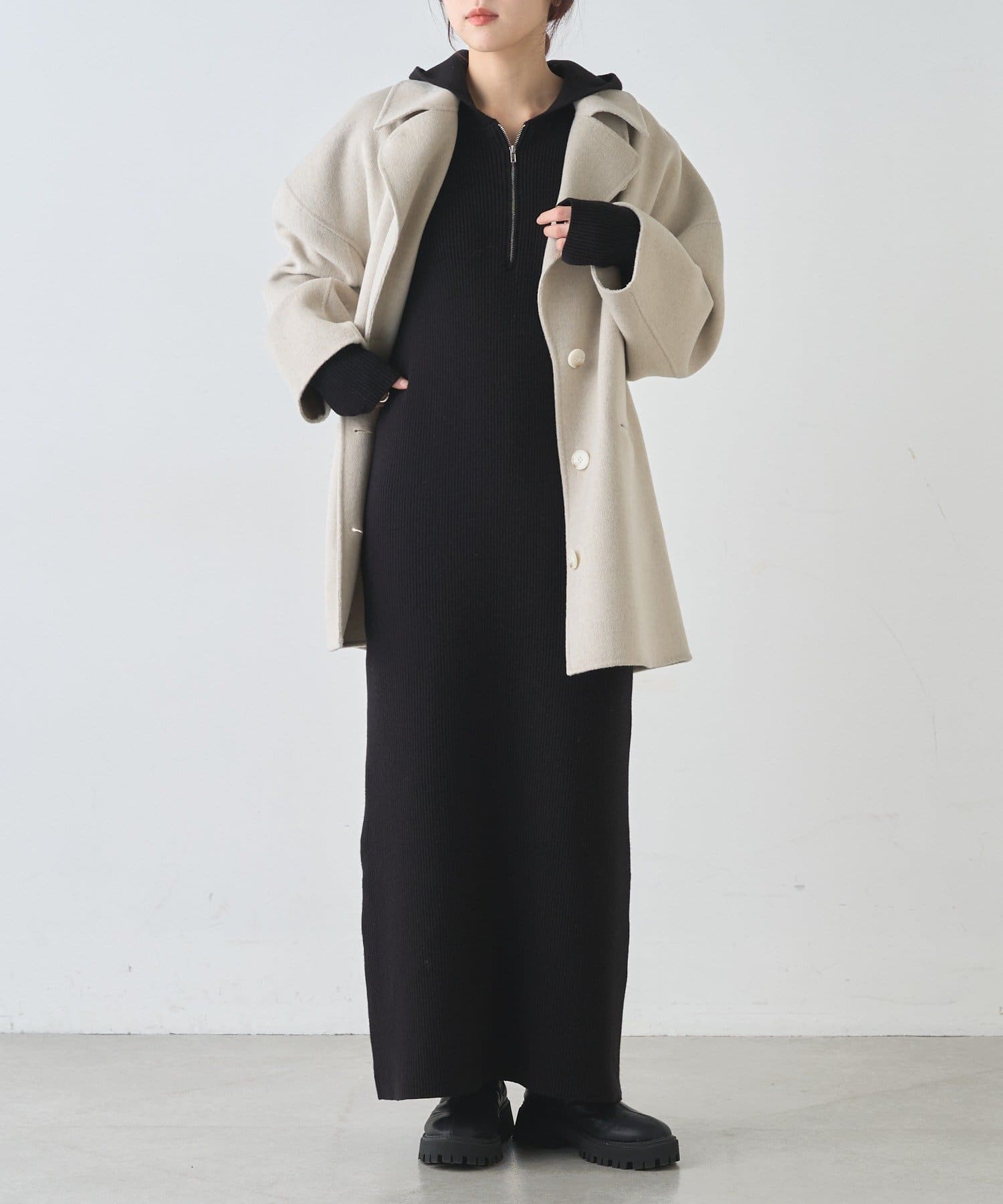 SHENERY(シーナリー) フーデットジップワンピース