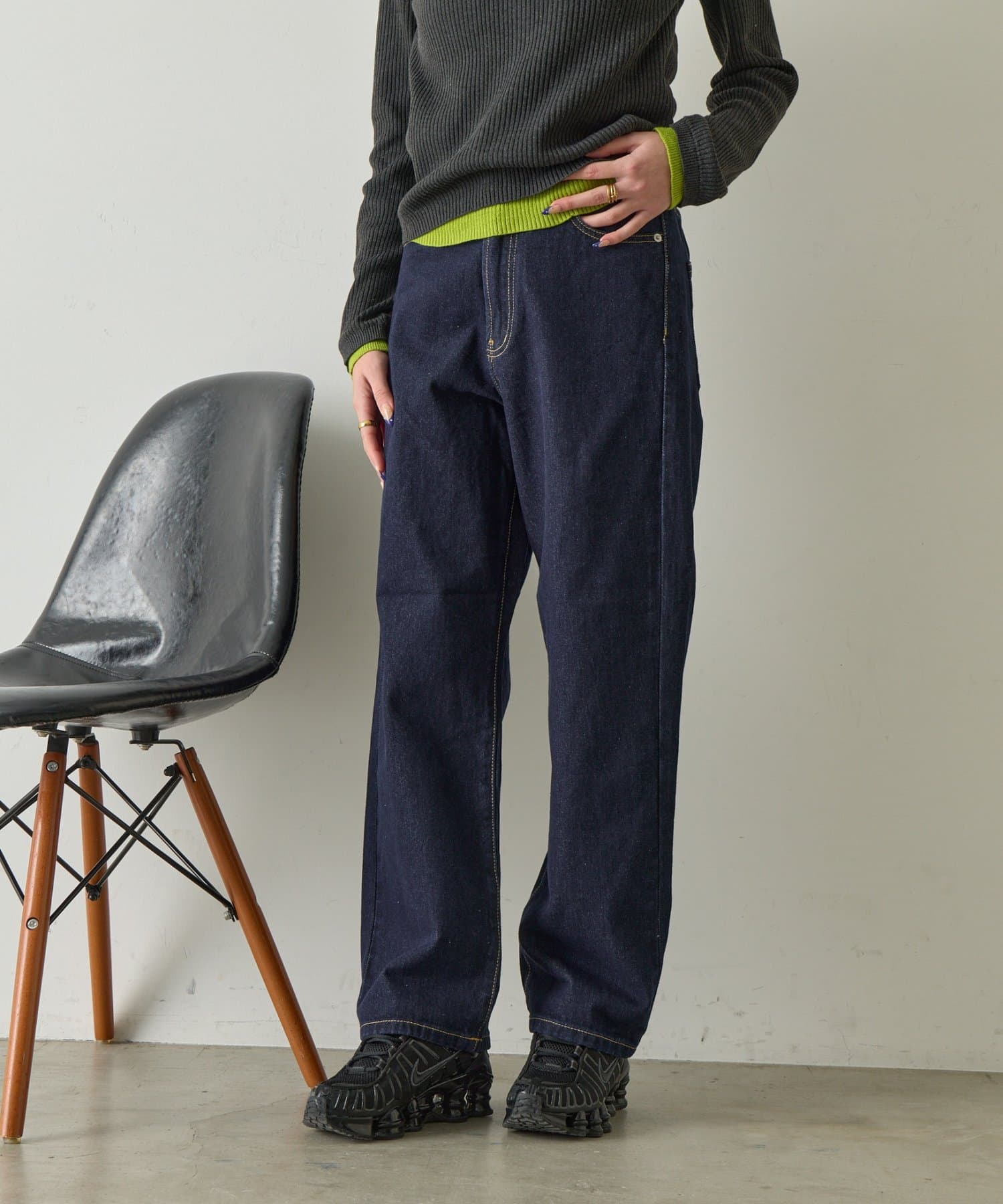 -goocy-(グーシー) 【ワードローブの軸に！】デニムストレートパンツ