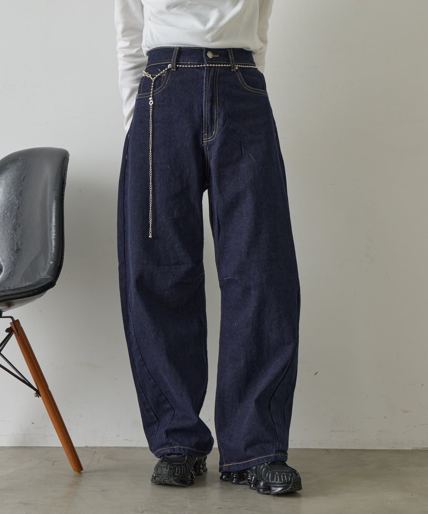 -goocy-(グーシー) カーブラインデニムパンツ