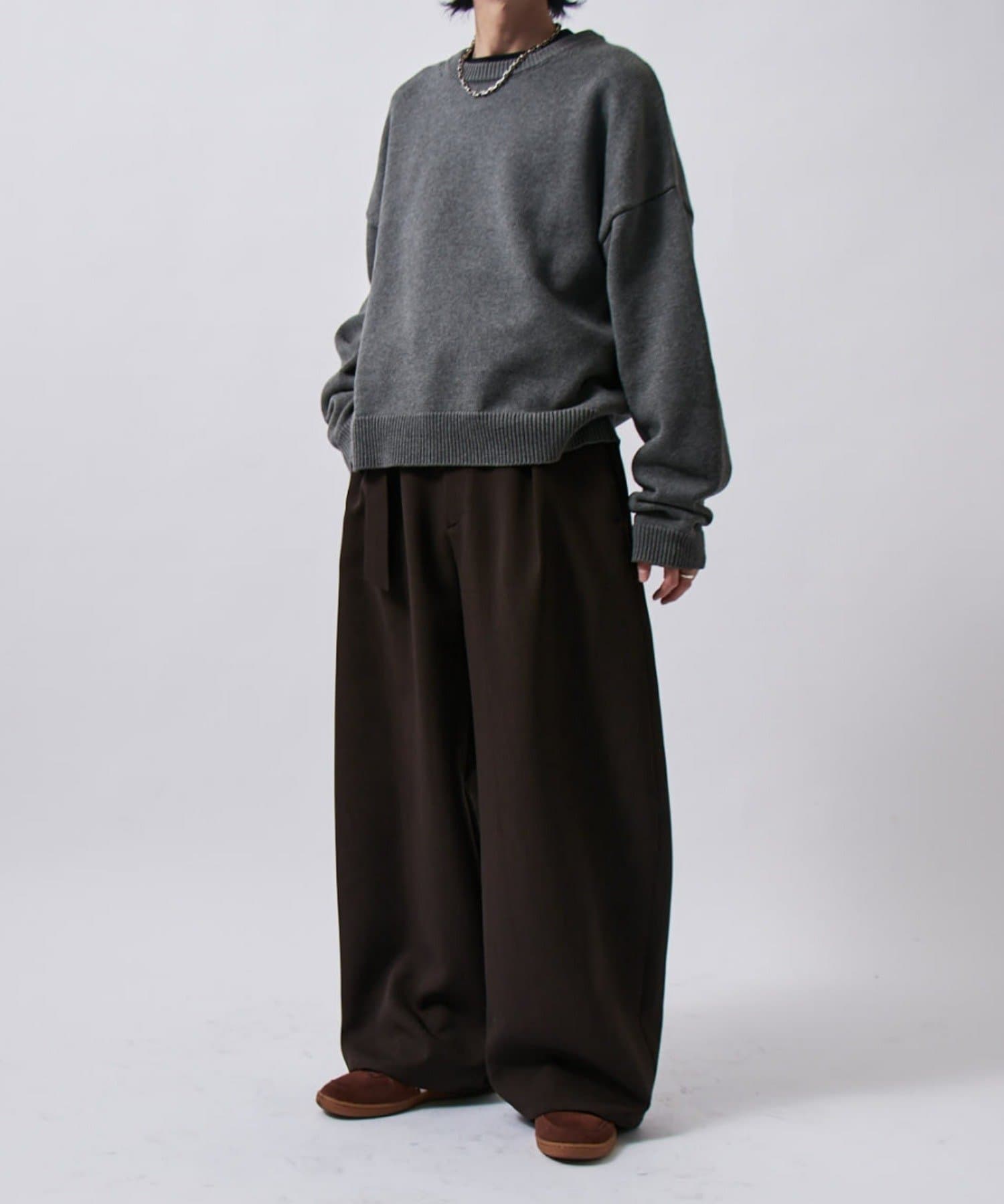 Lui's(ルイス) ベルテッドダブルクロスバルーンカーブスラックスパンツ