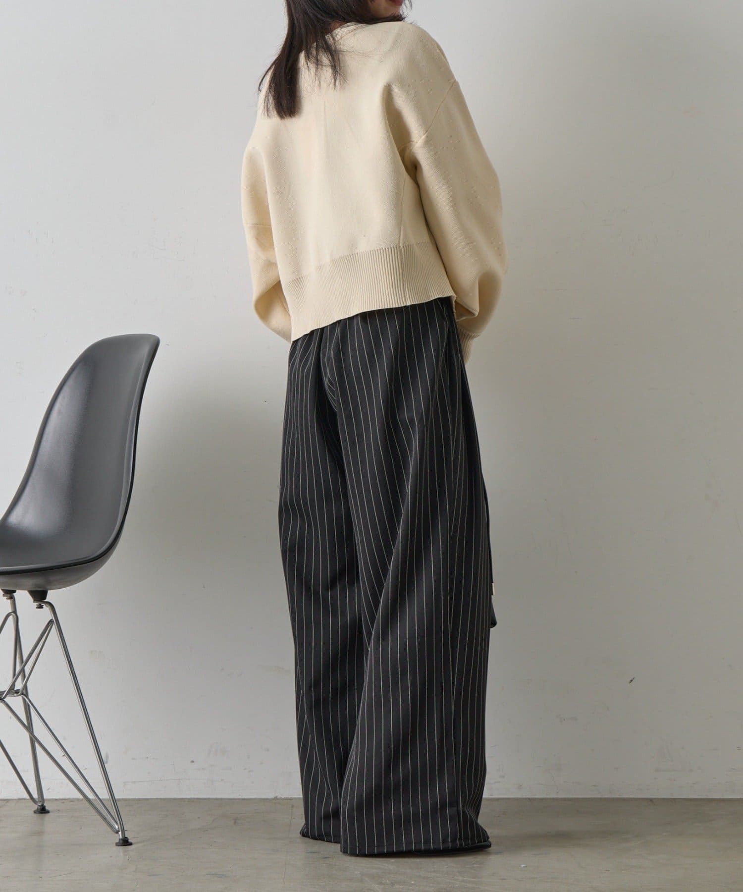 -goocy-(グーシー) 【ロングシーズン着用可能！】ストライプツータックパンツ