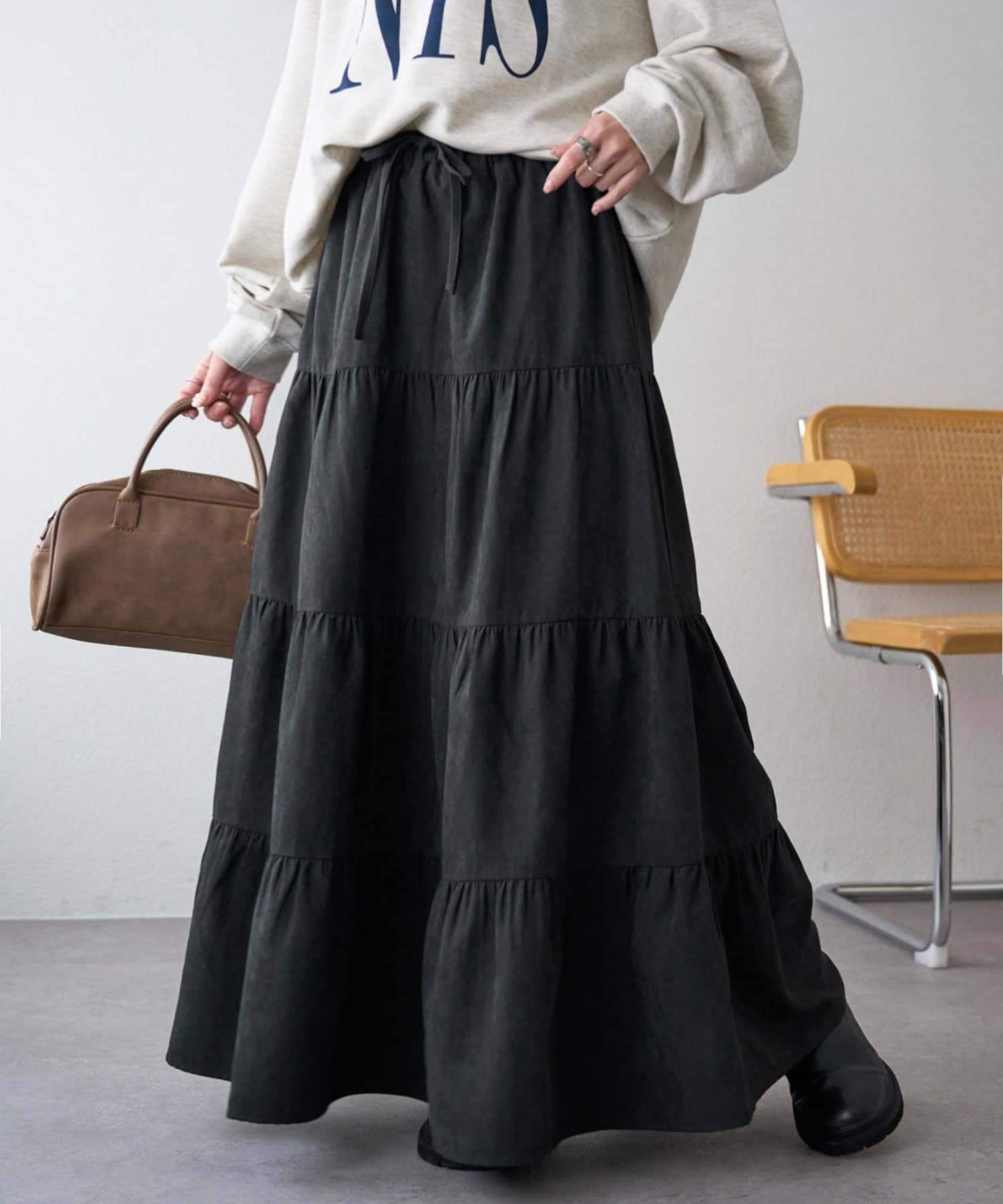 DISCOAT(ディスコート) 12/26(金) 10:00 ～ 1/5(月) 10:00まで【SELECT HAPPY BAG】ピーチ起毛ティアードスカート