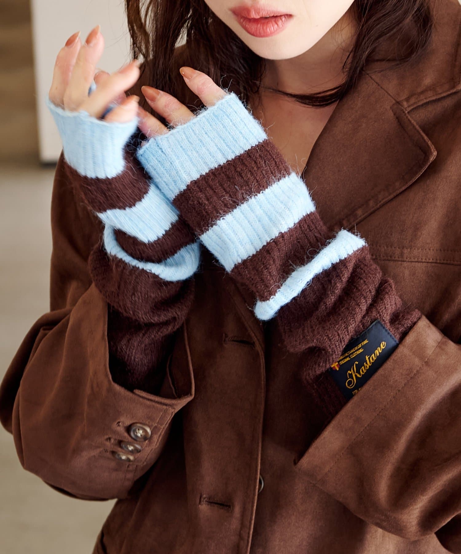 Kastane(カスタネ) ボーダーアームウォーマー