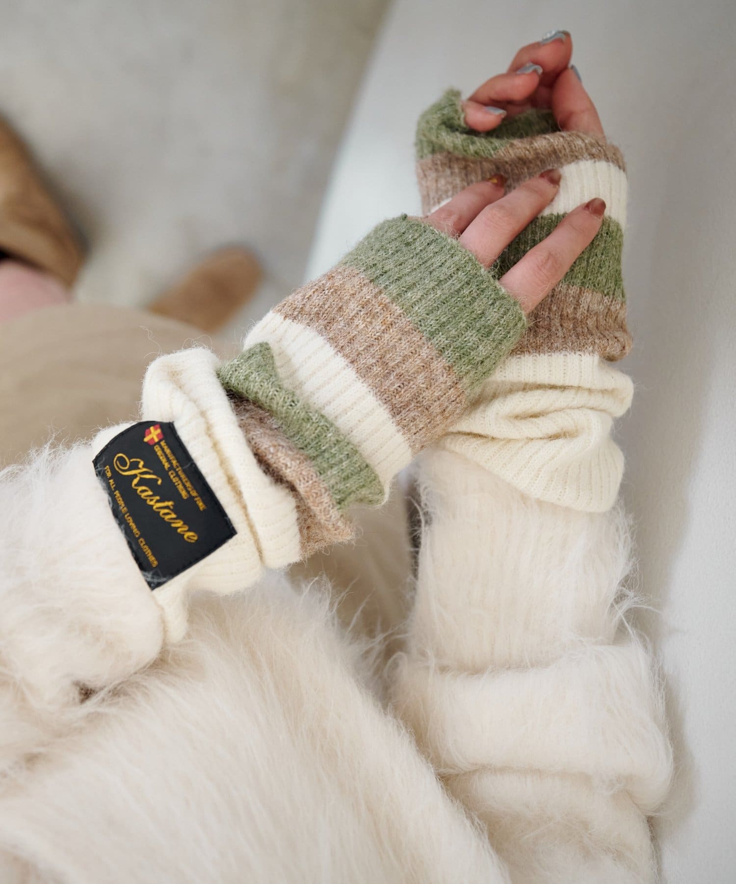 Kastane(カスタネ) ボーダーアームウォーマー