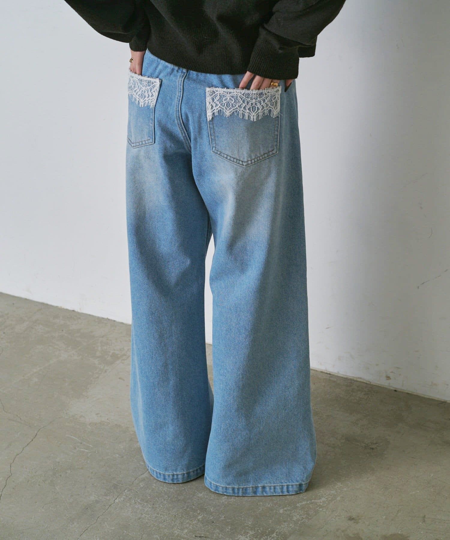 -goocy-(グーシー) ポケットレースワイドデニム