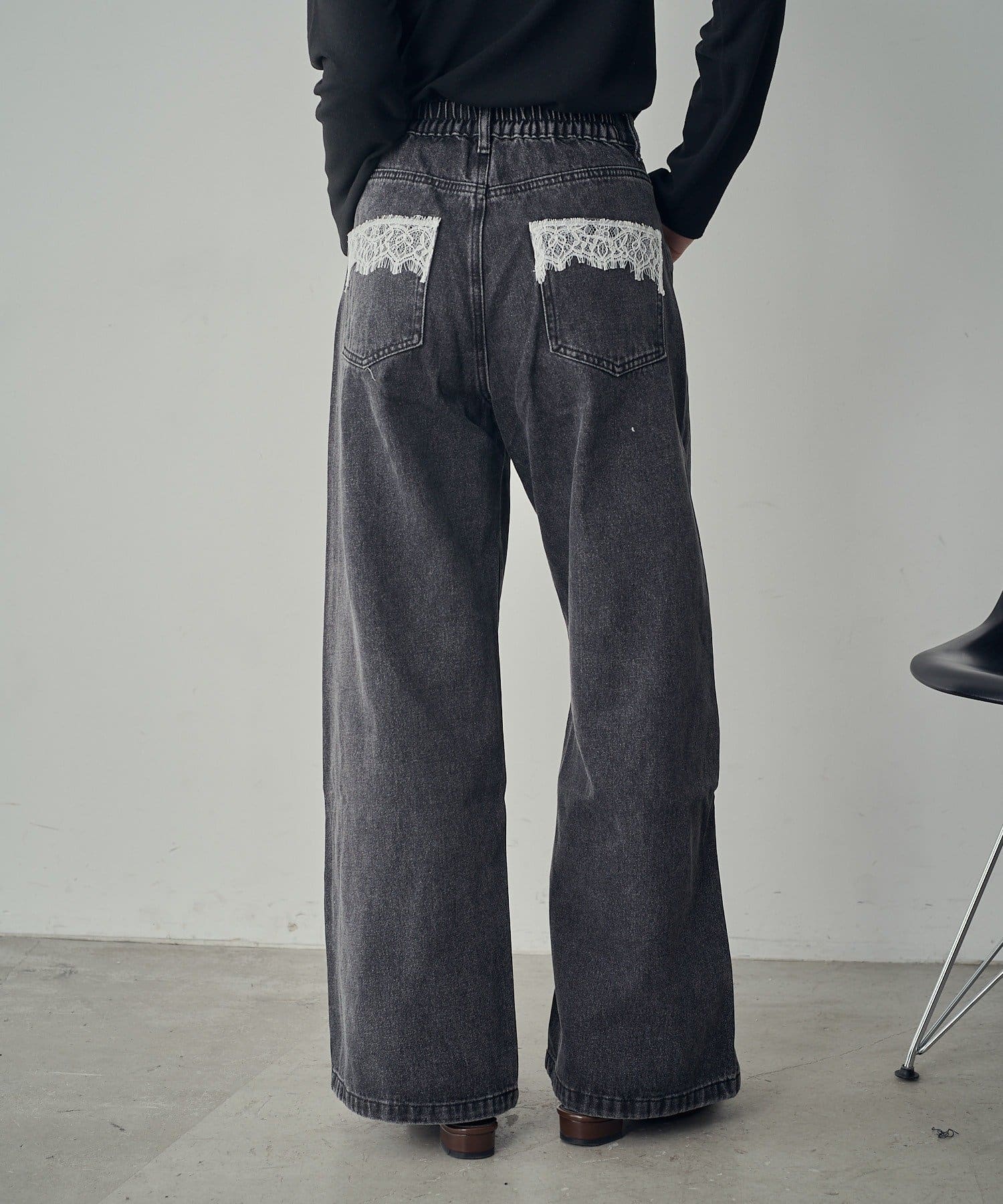 -goocy-(グーシー) ポケットレースワイドデニム