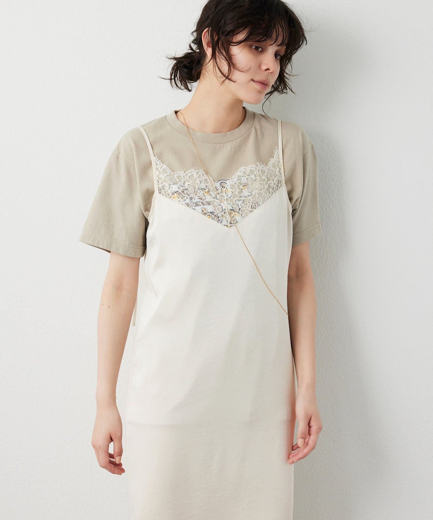 Whim Gazette(ウィム ガゼット) レースロングキャミ