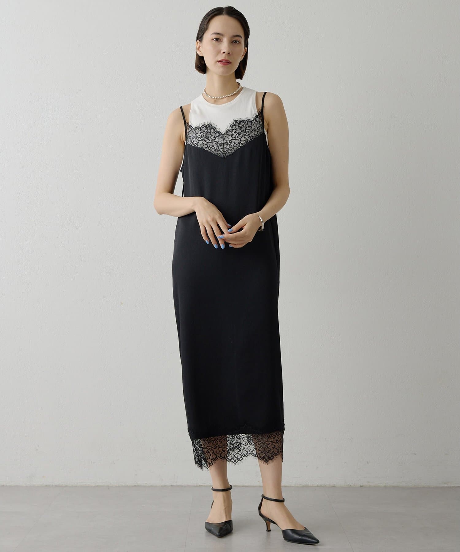 Whim Gazette(ウィム ガゼット) レースロングキャミ