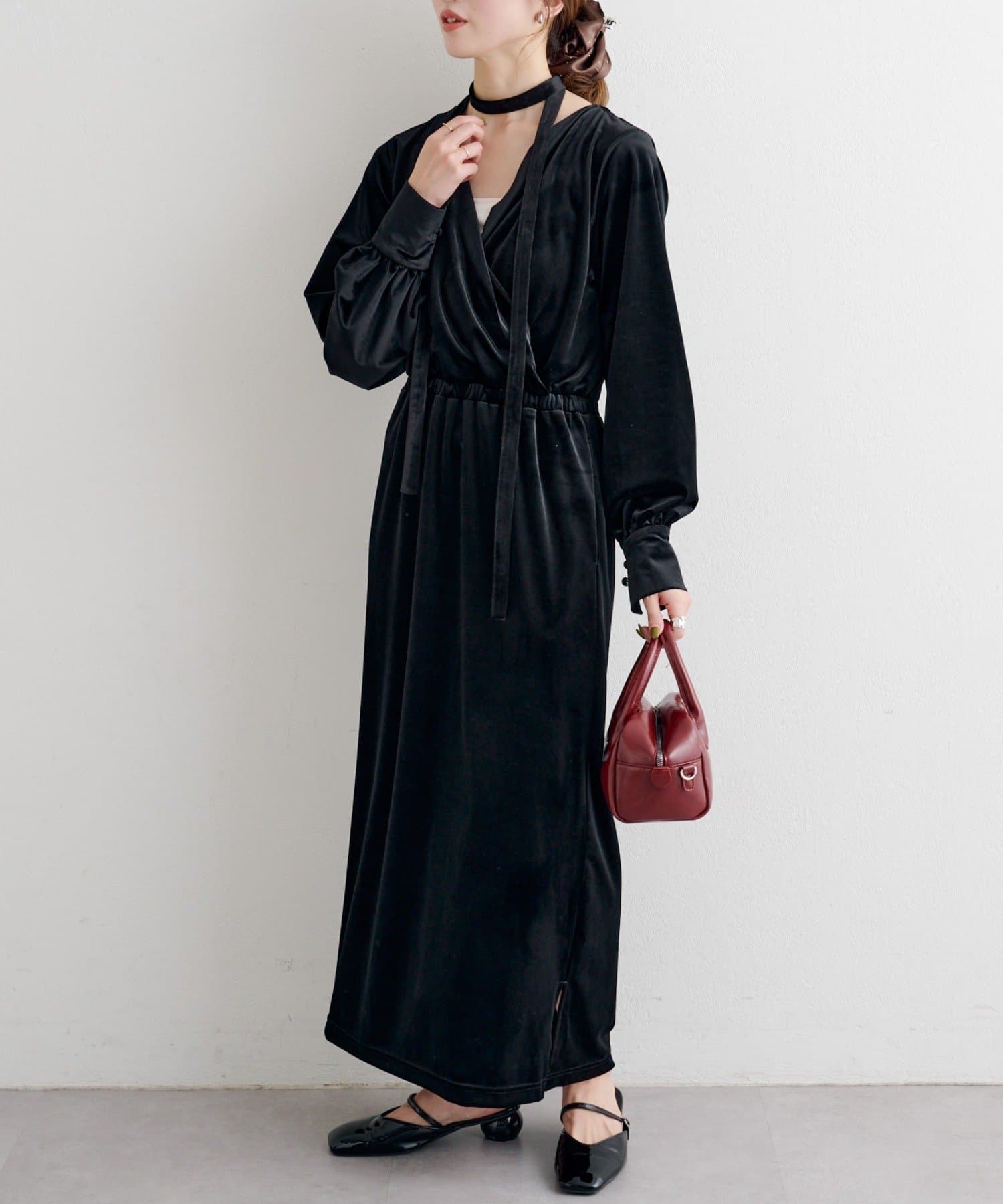 Kastane(カスタネ) 【2サイズ展開】B ベロア2WAYワンピース