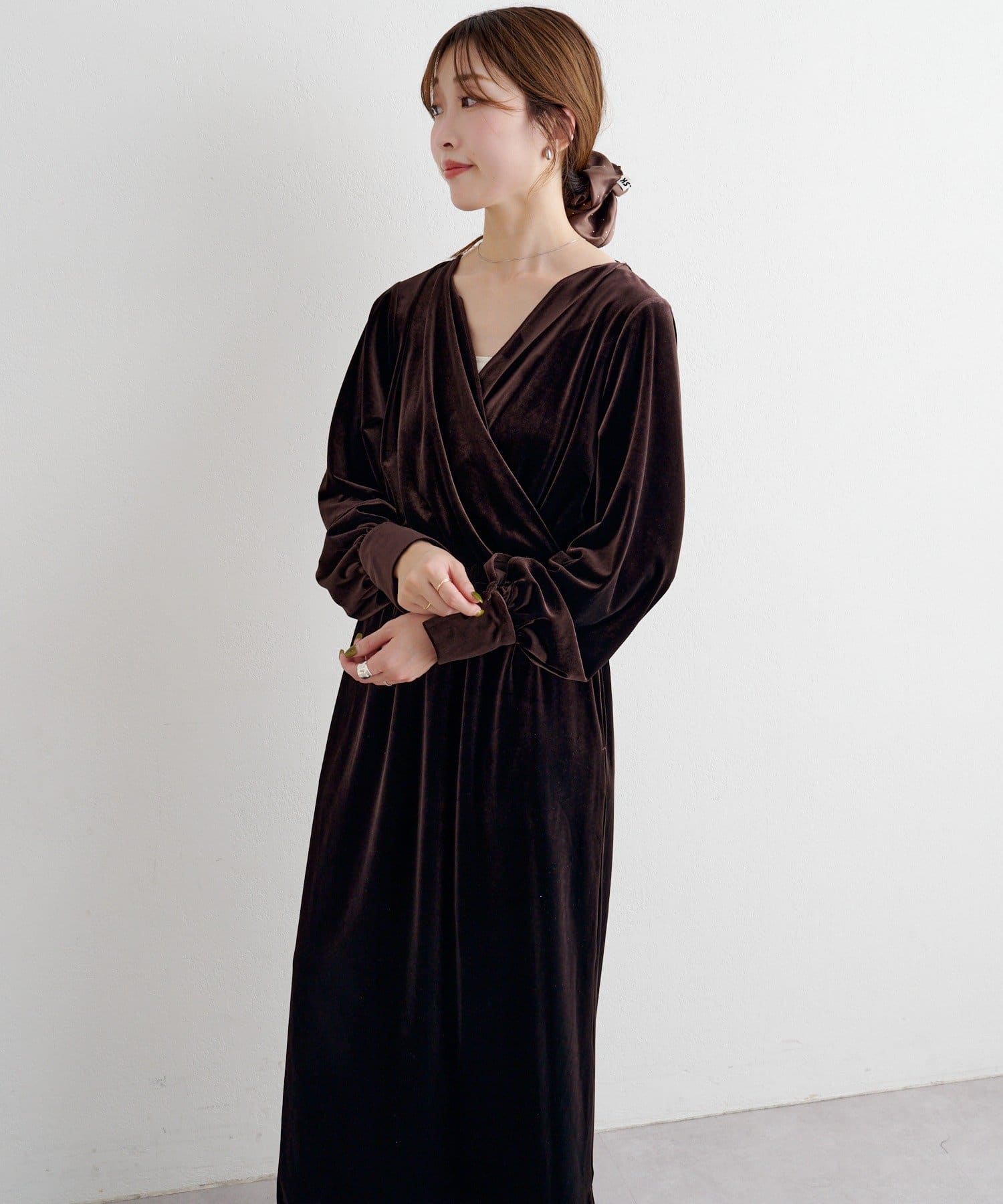 Kastane(カスタネ) 【2サイズ展開】B ベロア2WAYワンピース