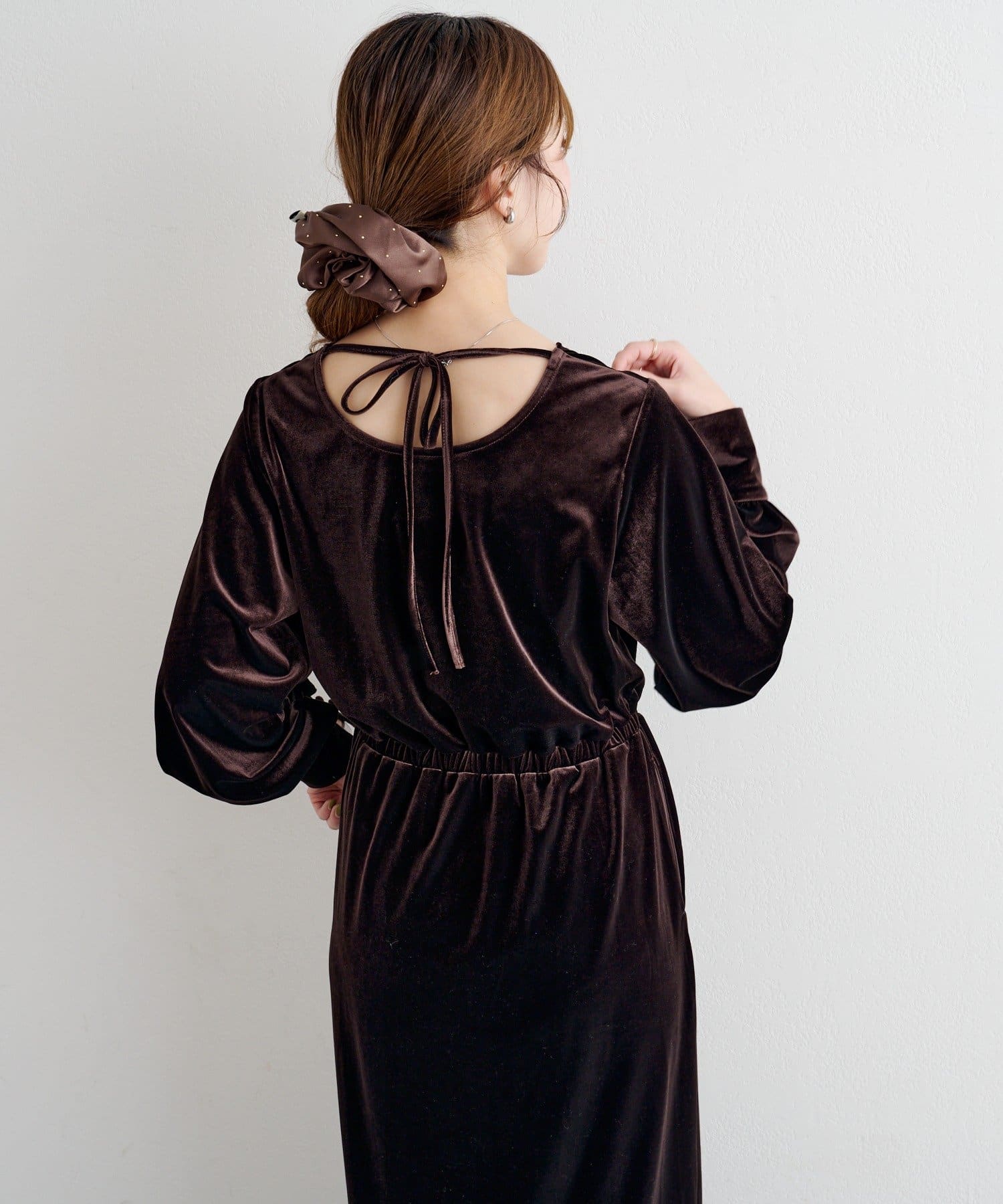 Kastane(カスタネ) 【2サイズ展開】B ベロア2WAYワンピース