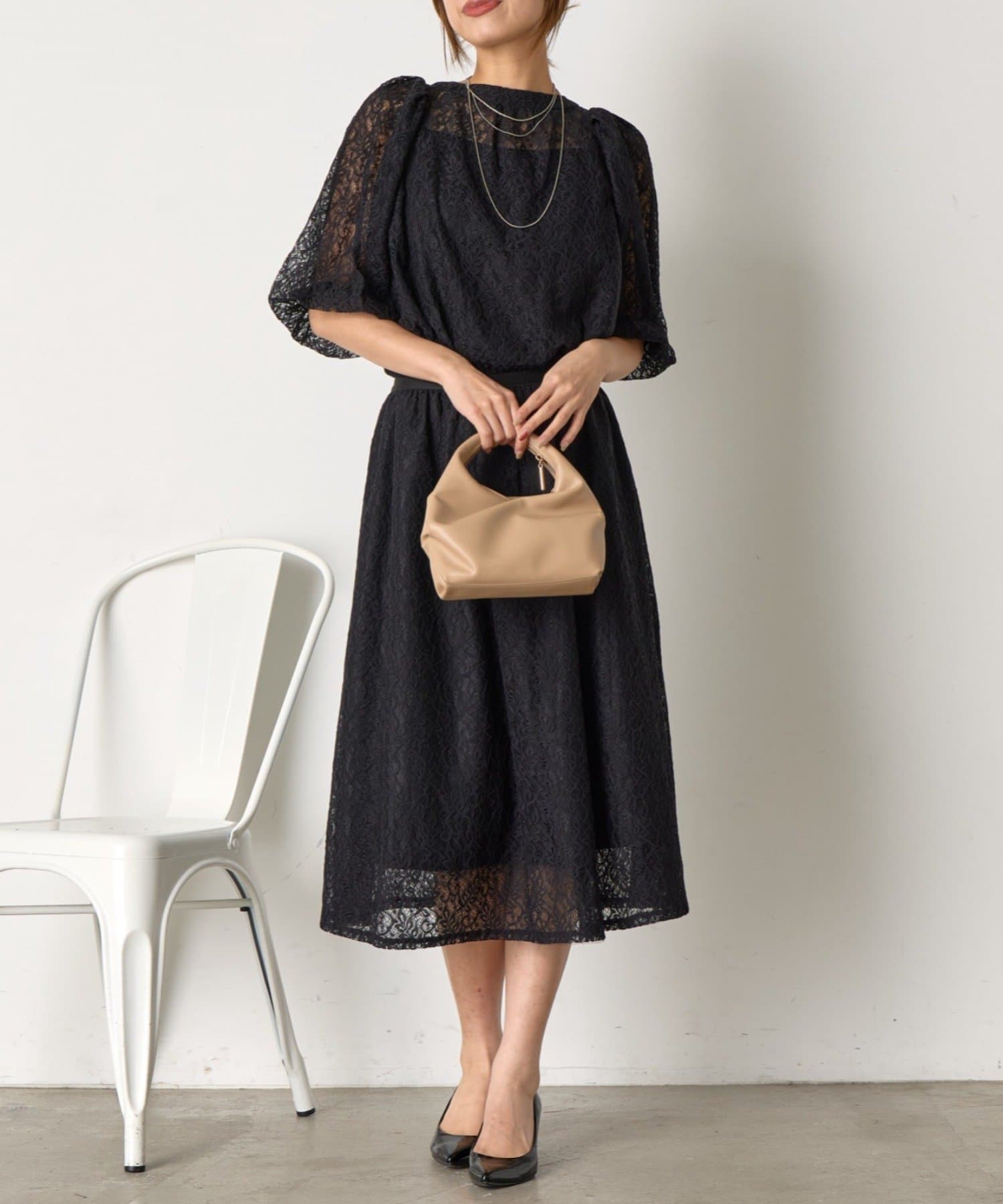 Jena　espace merveilleux(ジェナ　エスパスメルヴェイユ) 【さわ企画】【WEB限定】レースリボンタイセットアップ