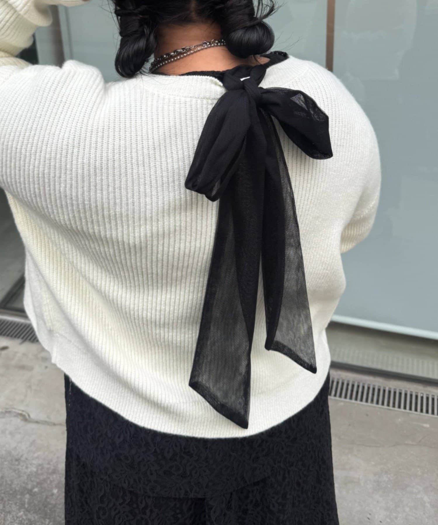 Jena　espace merveilleux(ジェナ　エスパスメルヴェイユ) 《さわ企画》【着回し抜群/オケージョン】レースリボンセットアップ