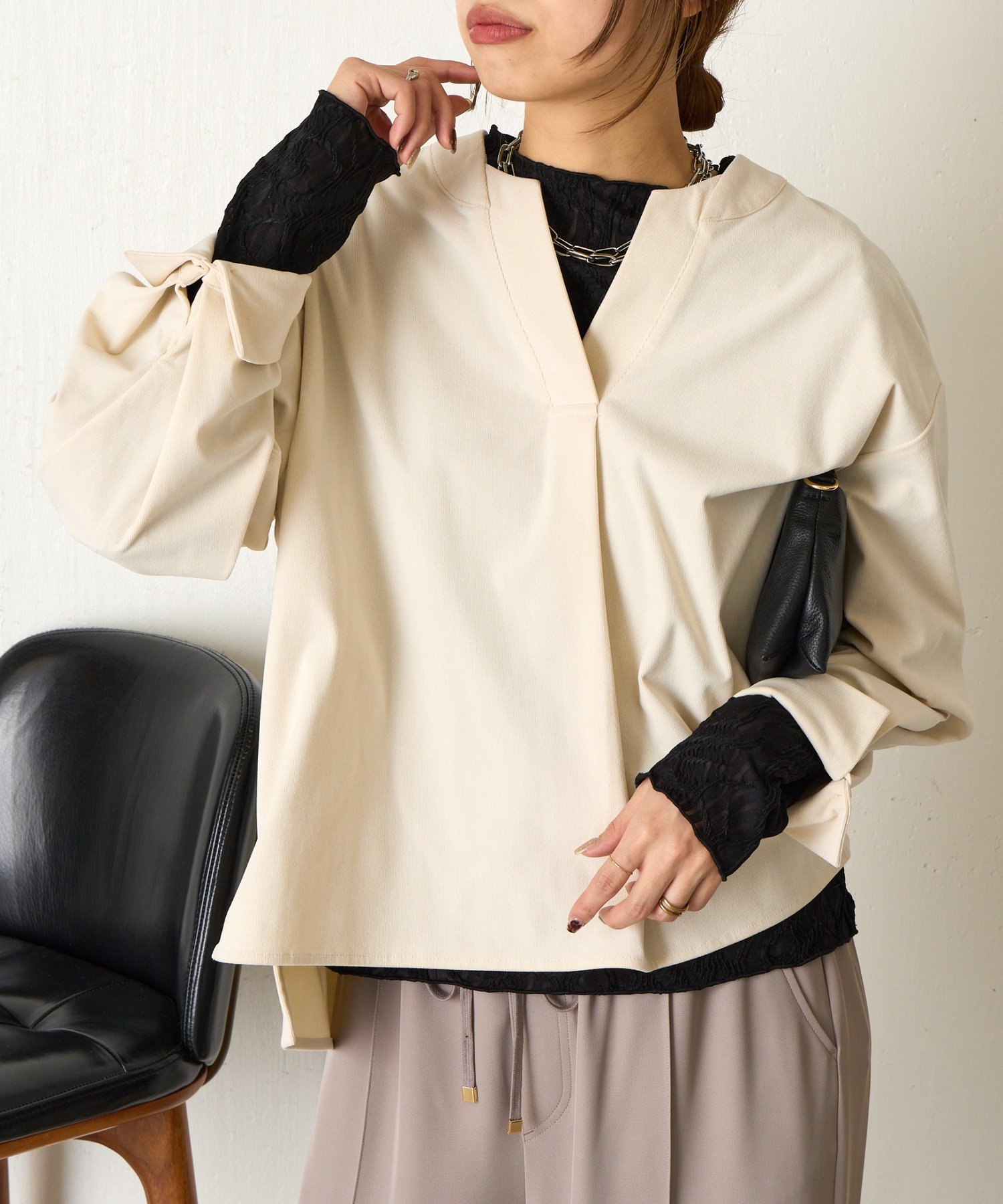 Jena　espace merveilleux(ジェナ　エスパスメルヴェイユ) ウェーブジャガードプルオーバー