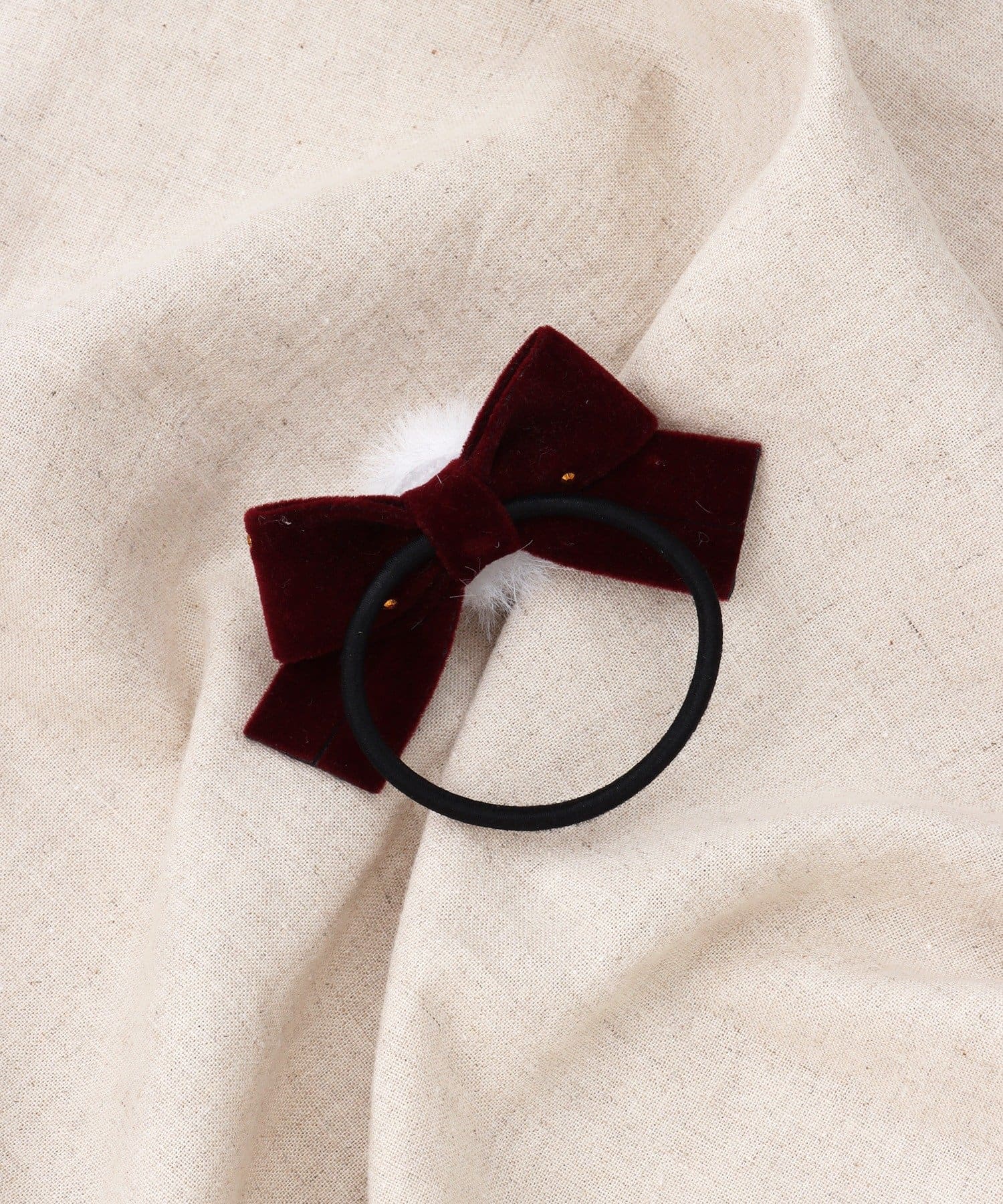 3COINS(スリーコインズ) フェイクファーベロアリボンポニー2個セット／KIDS