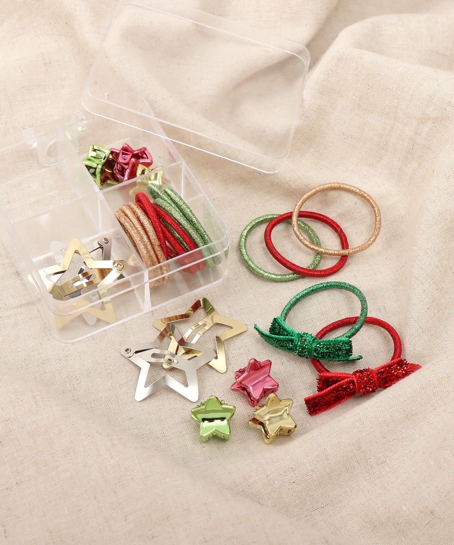 3COINS(スリーコインズ) クリスマスカラーヘアアクセセット／KIDS