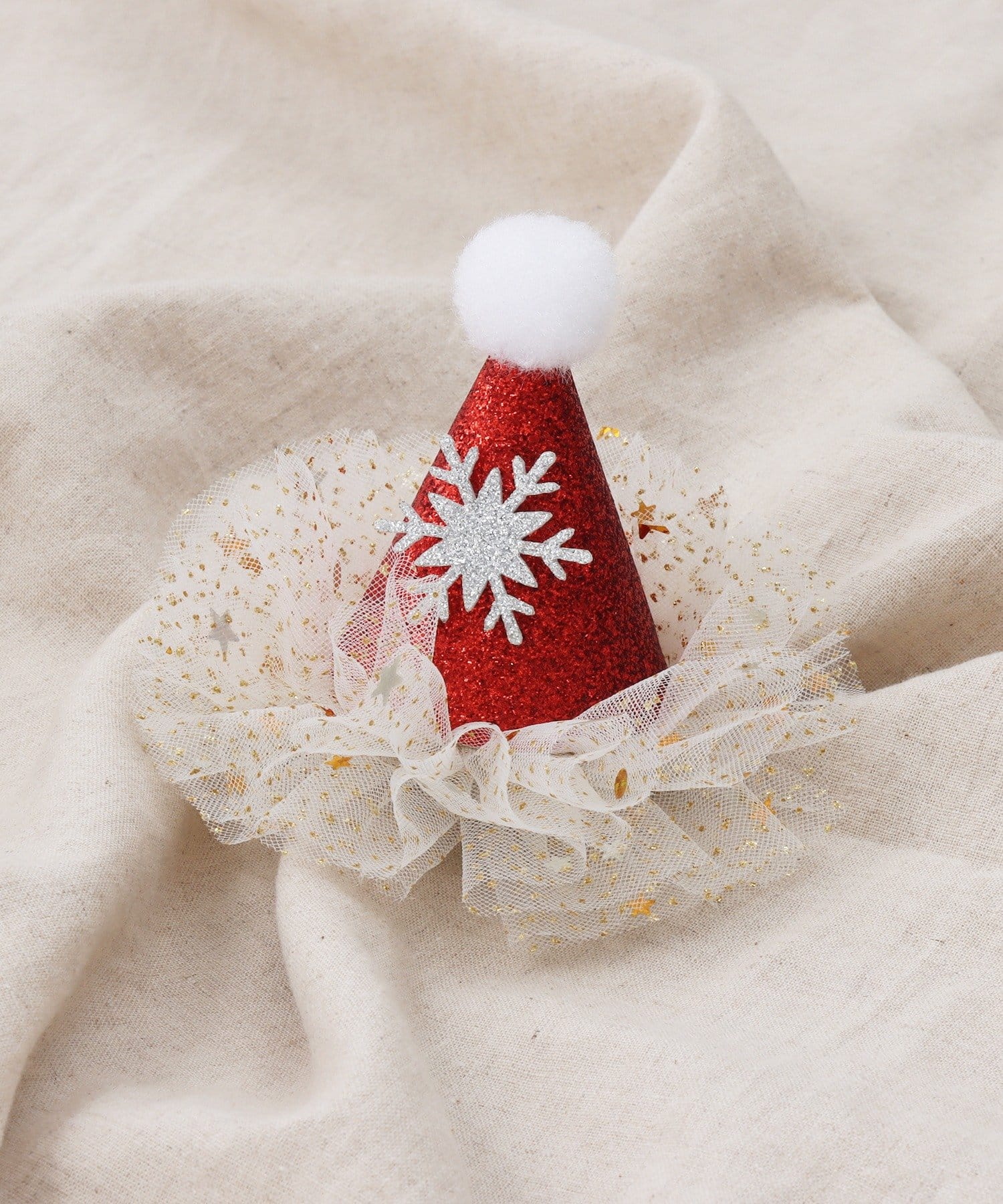 3COINS(スリーコインズ) ラメチュールサンタ帽クリップ／KIDS