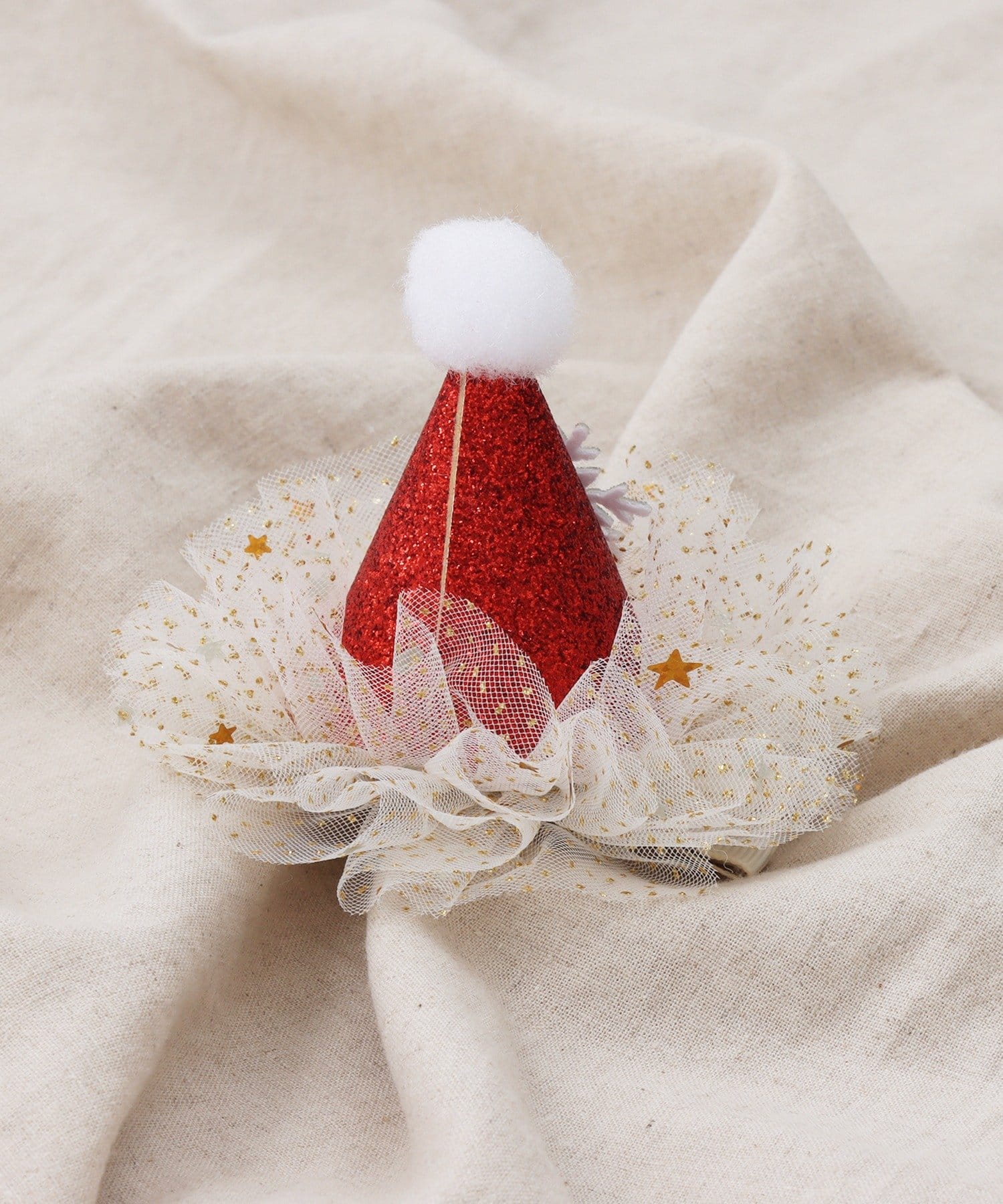 3COINS(スリーコインズ) ラメチュールサンタ帽クリップ／KIDS