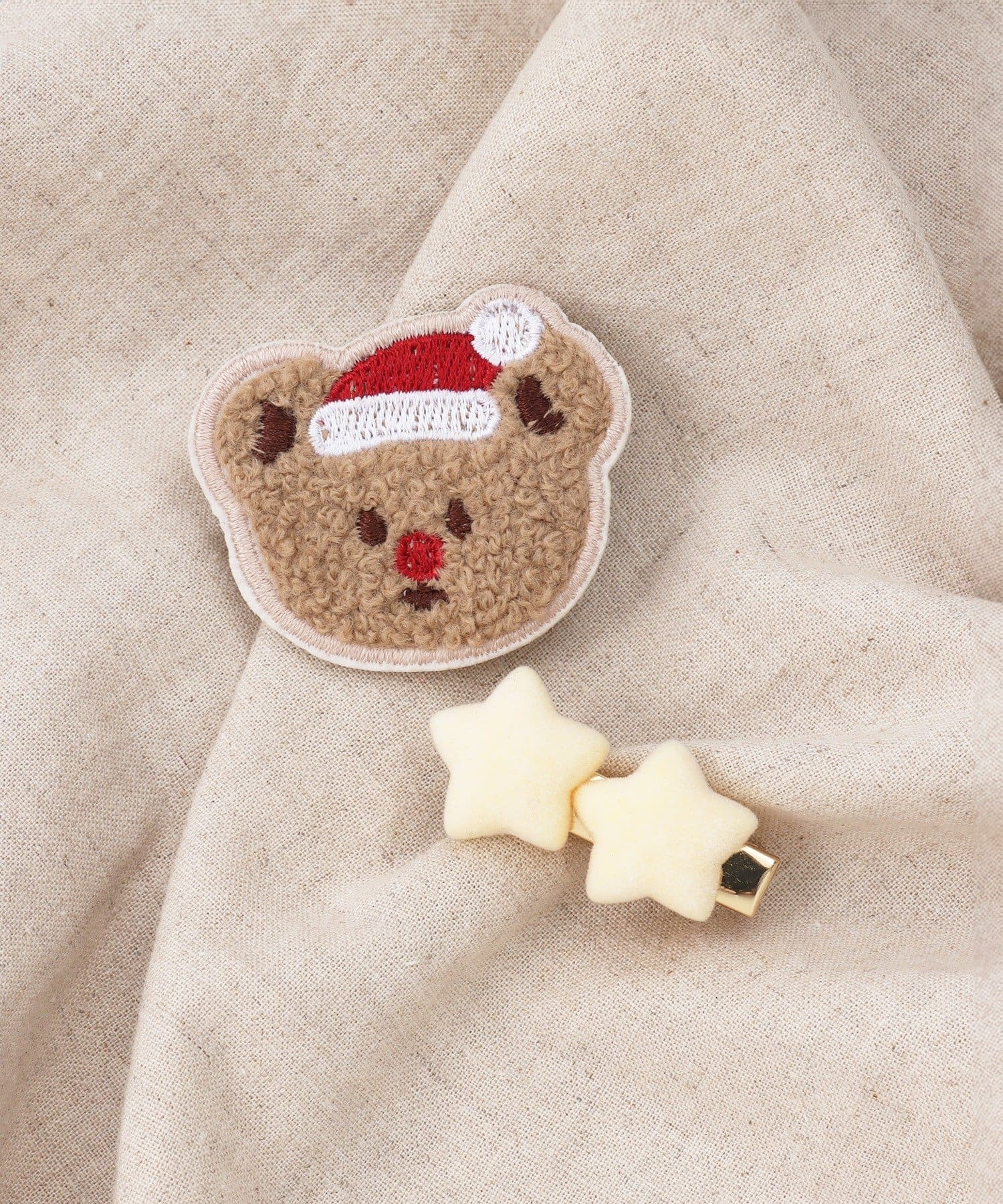 3COINS(スリーコインズ) クリスマスモチーフアニマルクリップ2個セット／KIDS