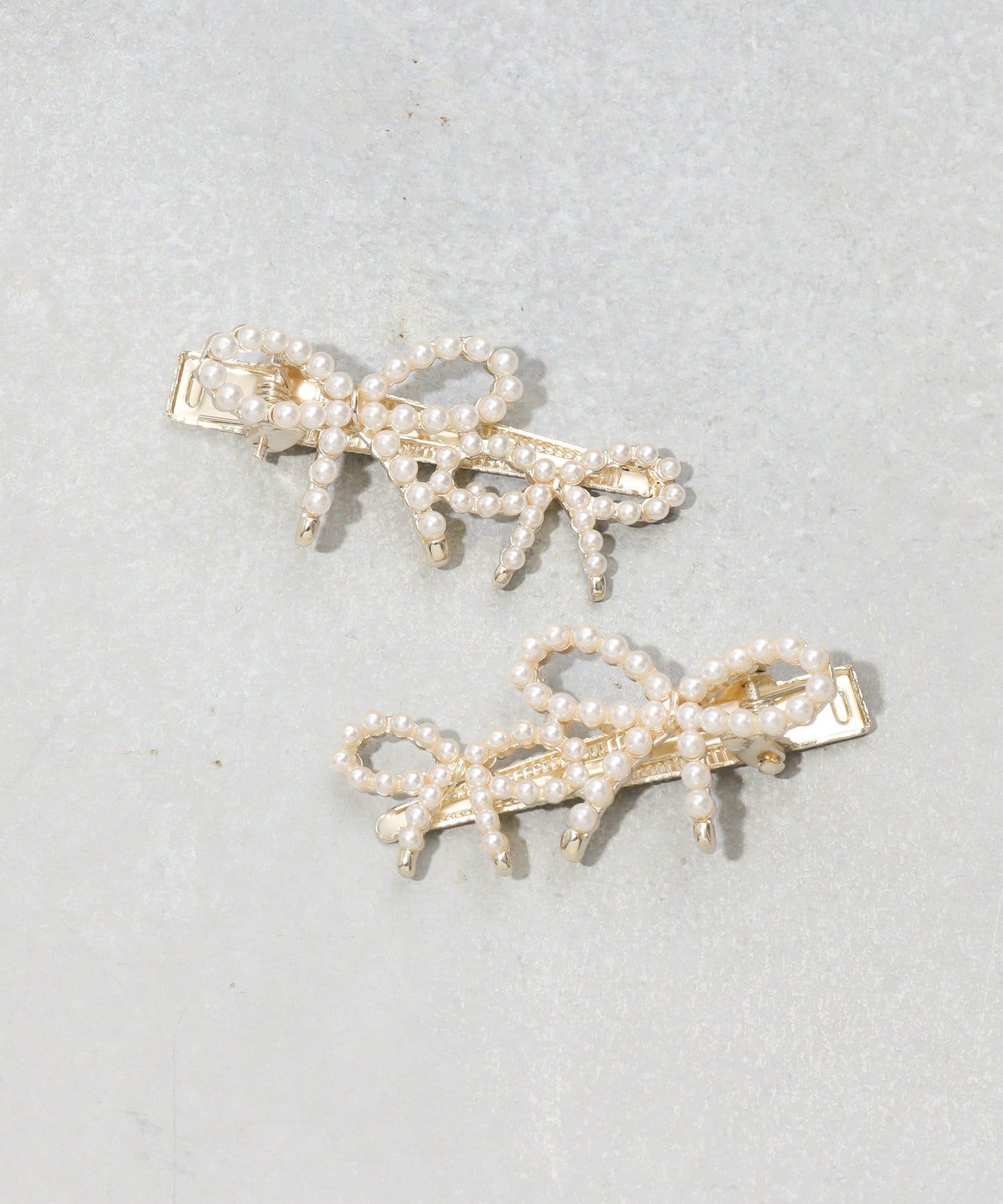 3COINS(スリーコインズ) リボンパールクリップ2個セット