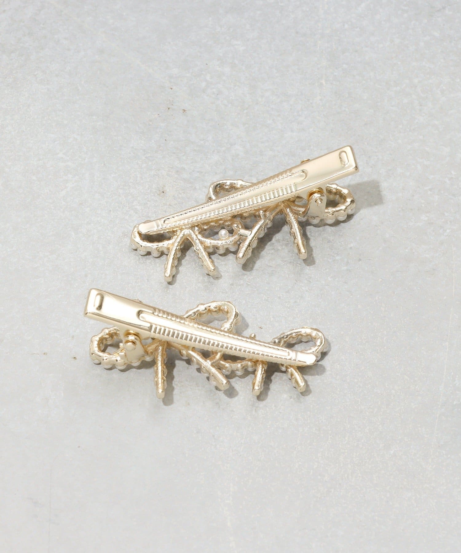 3COINS(スリーコインズ) リボンパールクリップ2個セット