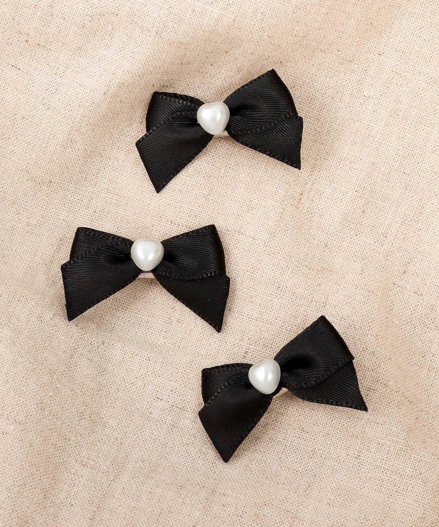 3COINS(スリーコインズ) ハートリボンクリップ3個セット／KIDS