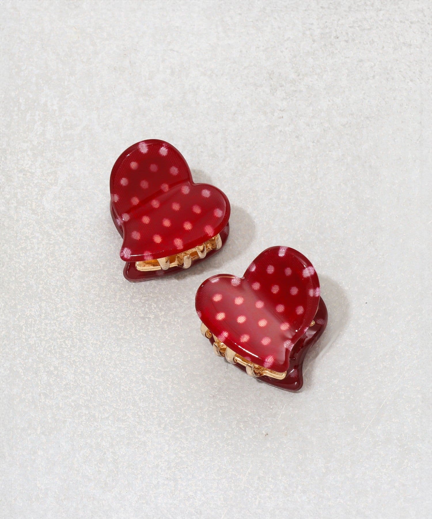 3COINS(スリーコインズ) ドットハートミニクリップ2個セット
