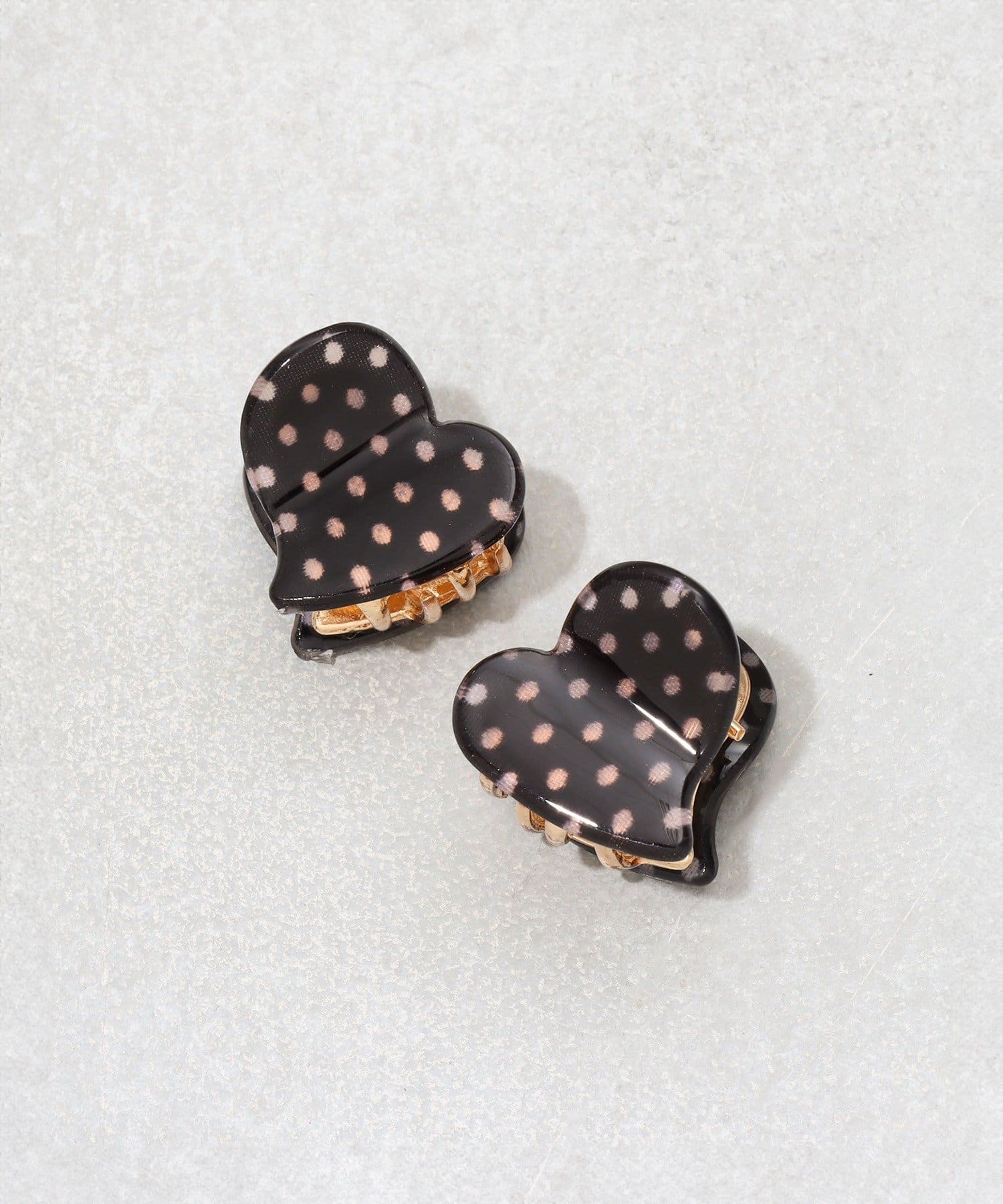3COINS(スリーコインズ) ドットハートミニクリップ2個セット