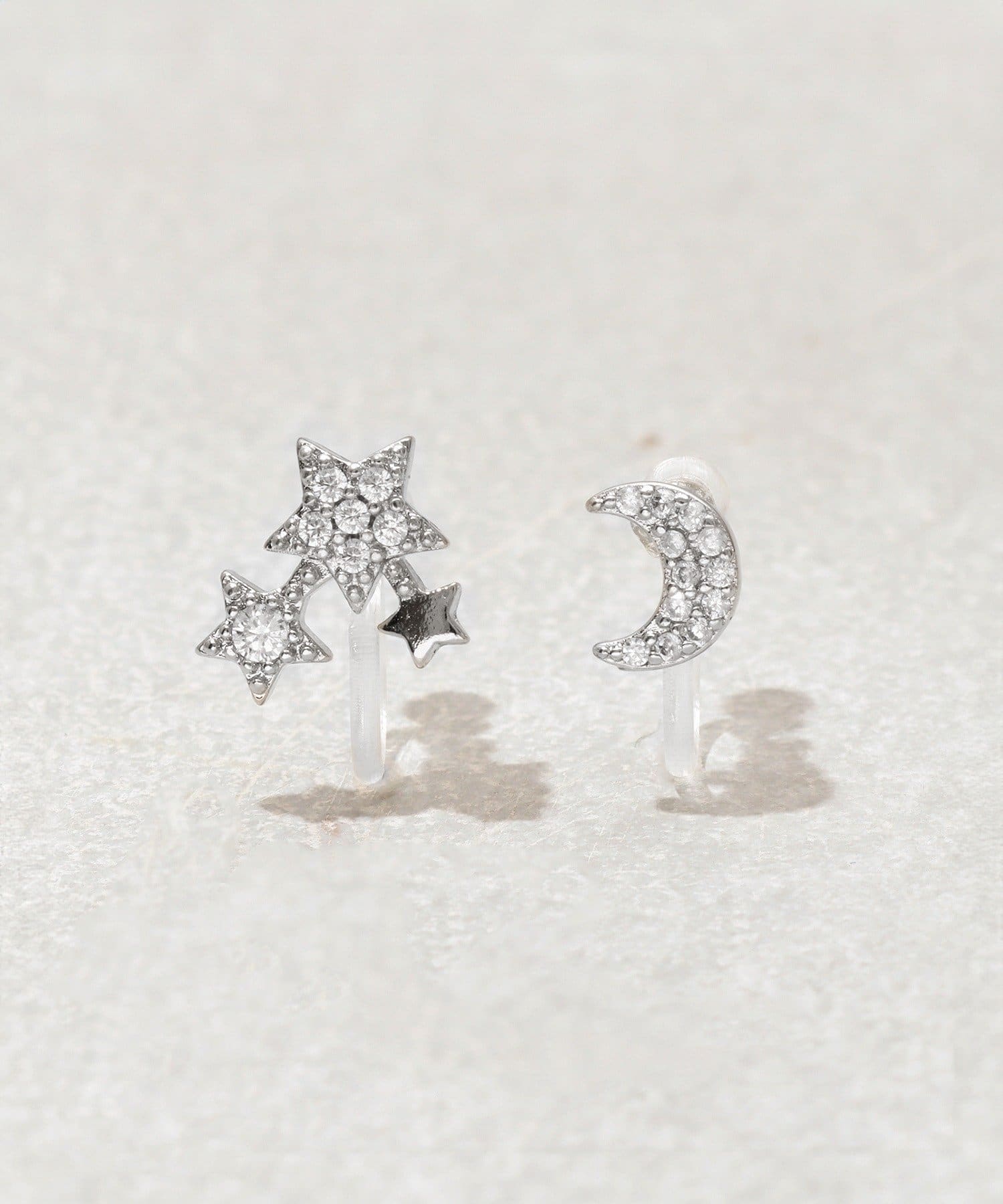 3COINS(スリーコインズ) スタームーン樹脂イヤリング