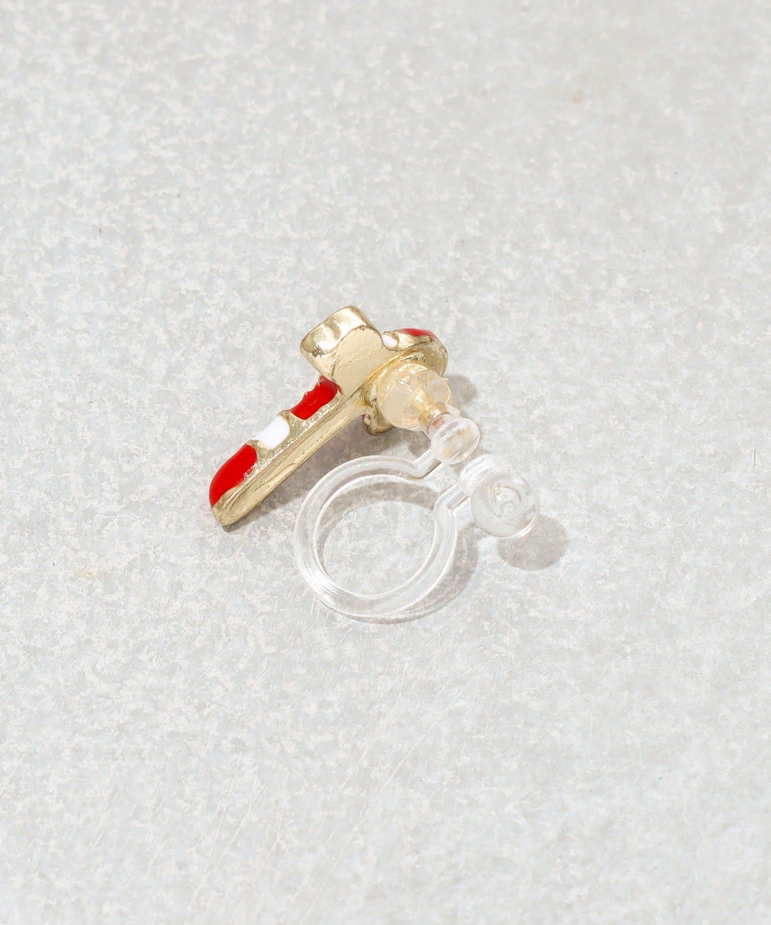 3COINS(スリーコインズ) キャンディケイン樹脂イヤリング