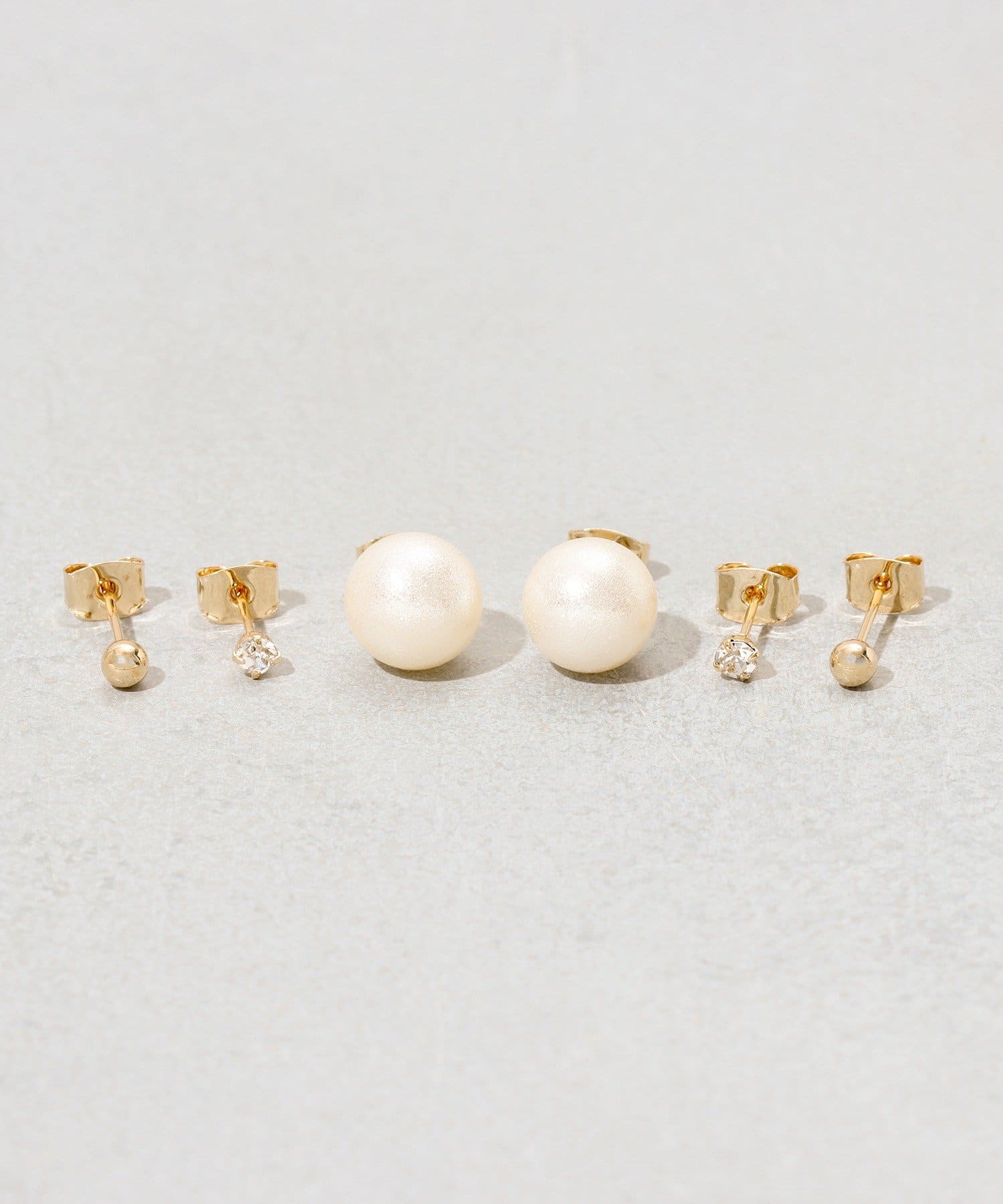 3COINS(スリーコインズ) メタルパールピアス6個セット