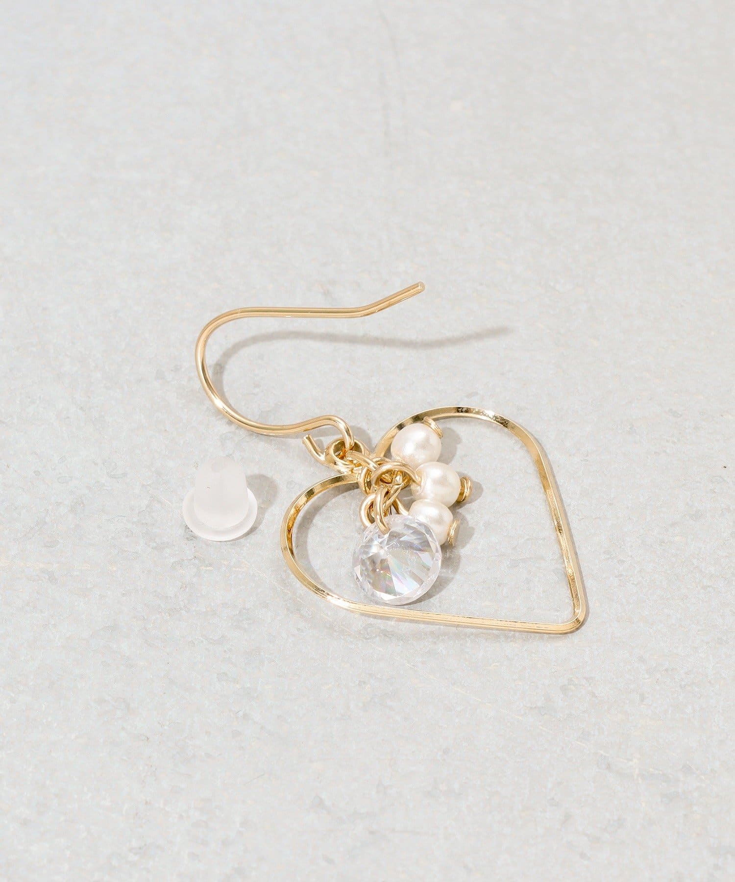 3COINS(スリーコインズ) ハートインパーツピアス